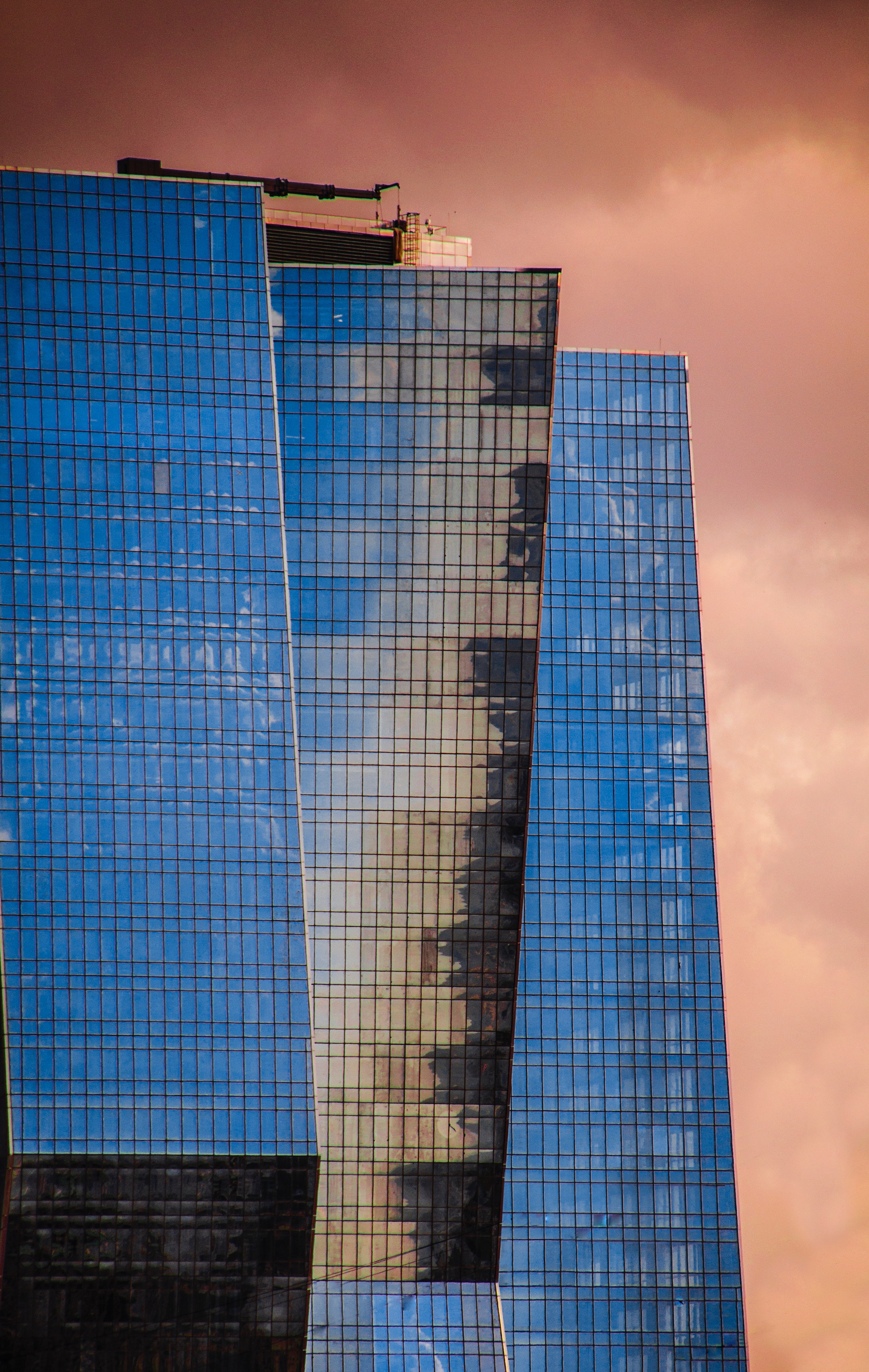 Blue glass high-rise buildings photo