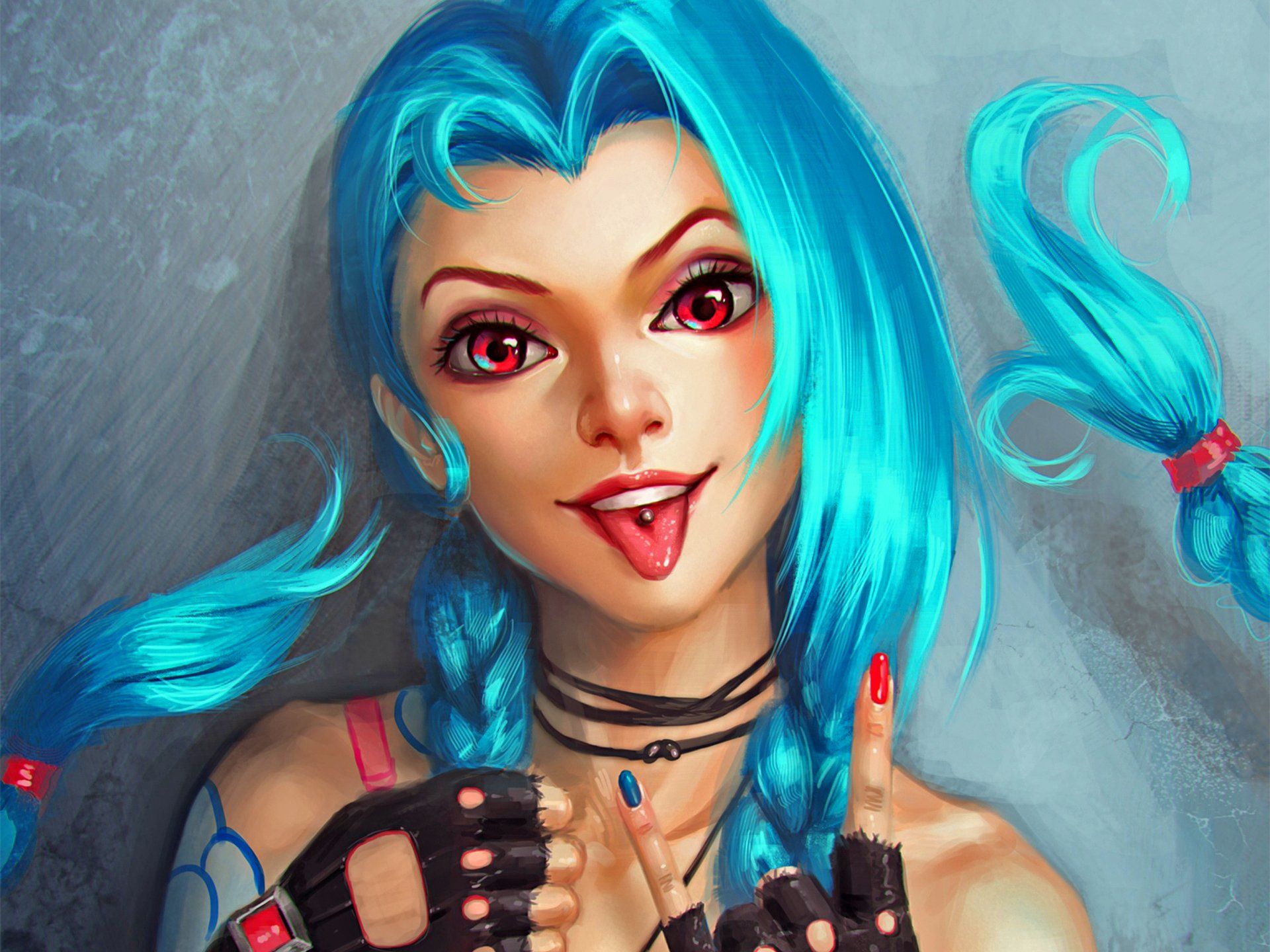 fantasy video game League of Legends magic warrior girl blue hair ...