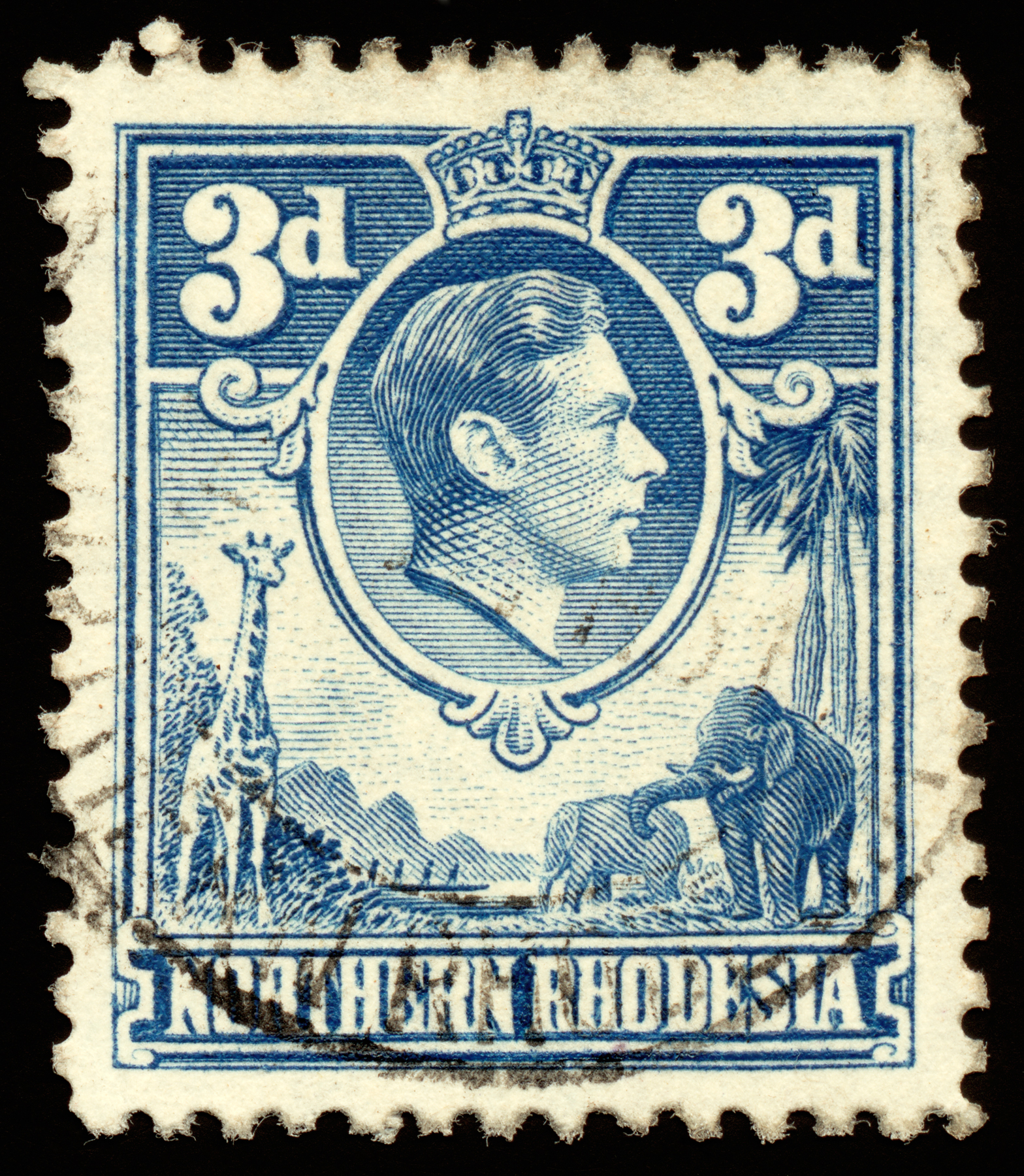 Blue King George VI Stamp, 3, Poste, Resource, Resolution, HQ Photo