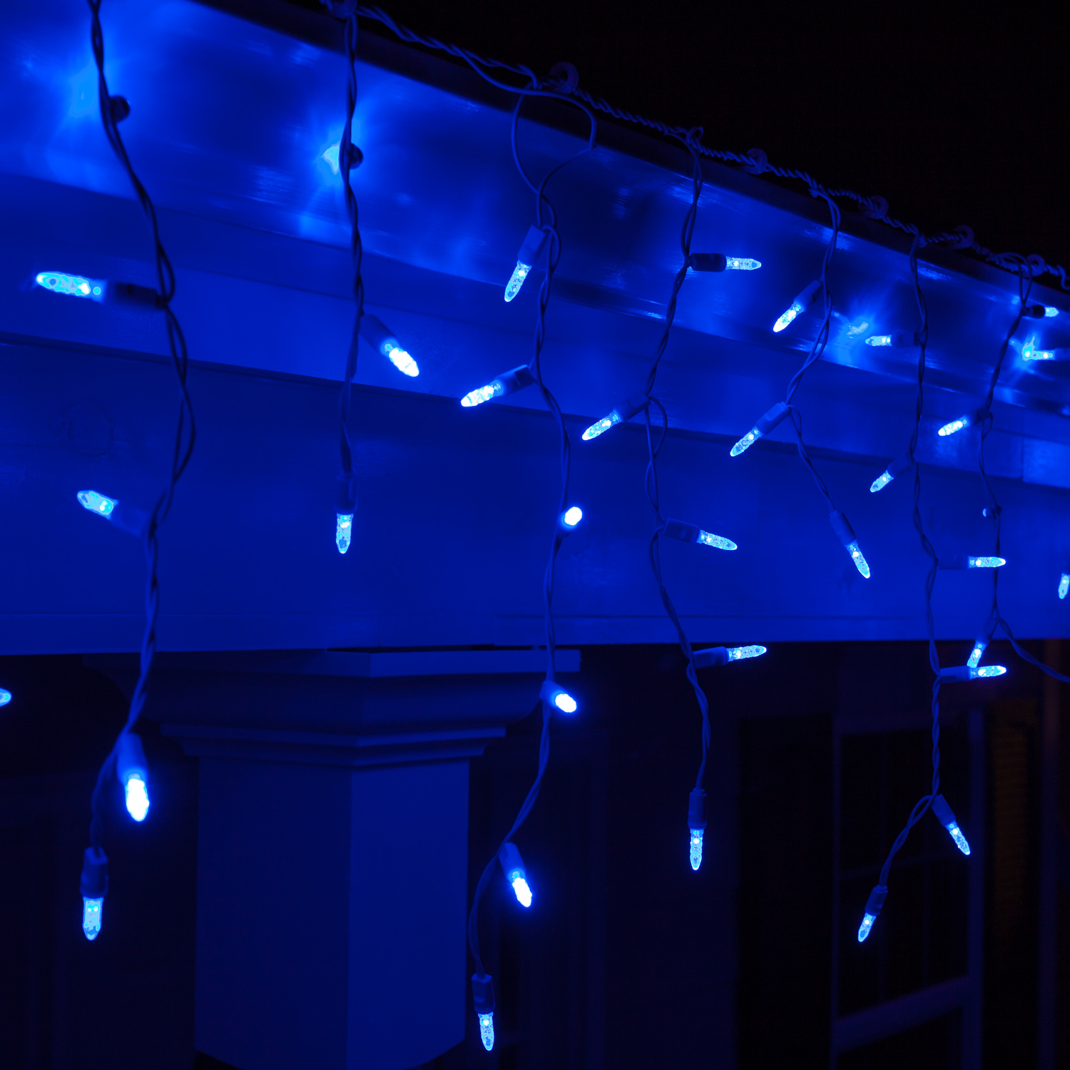 LED Christmas Lights - 70 M5 Blue LED Icicle Lights