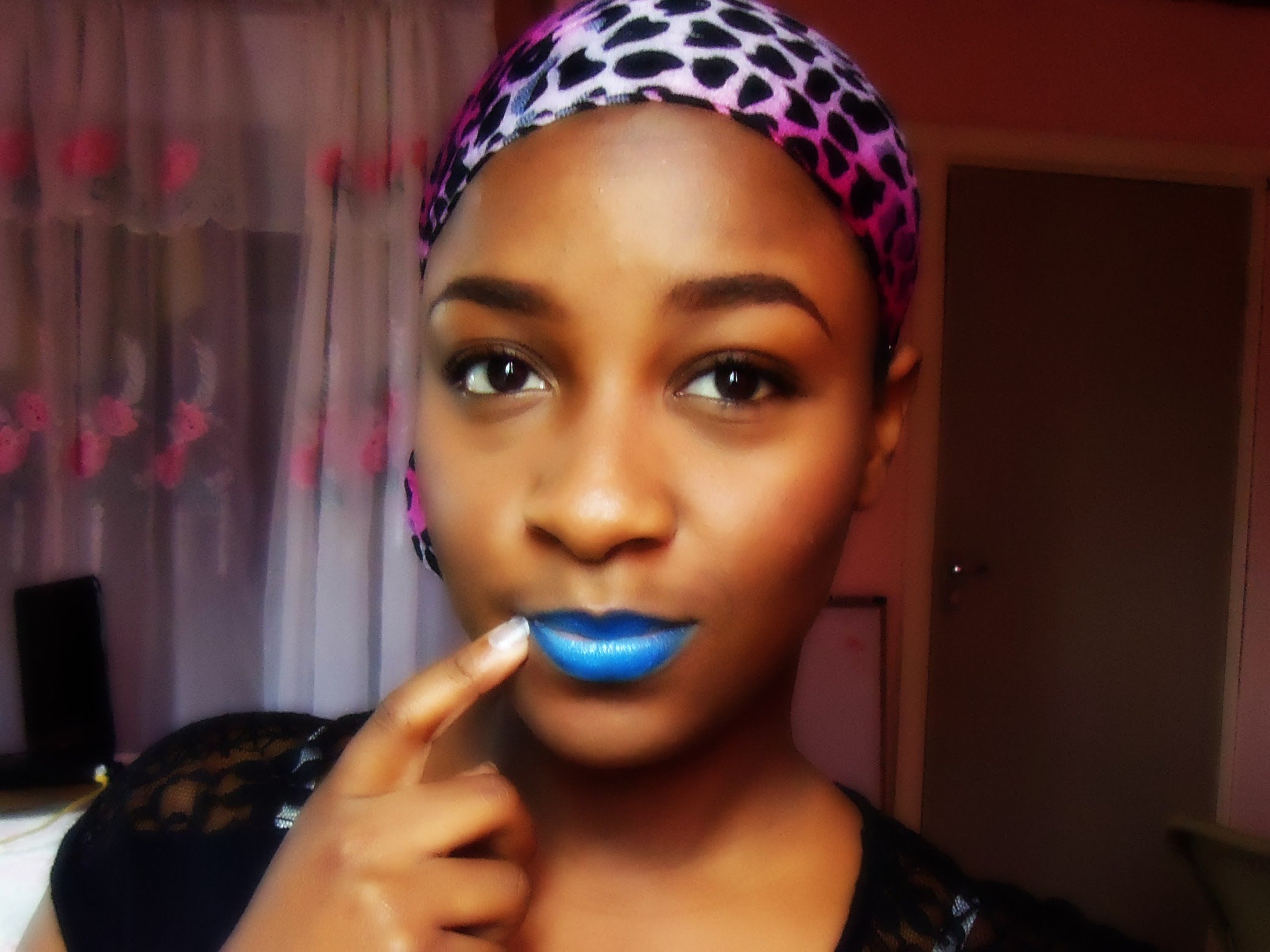 Blue lipstick photo