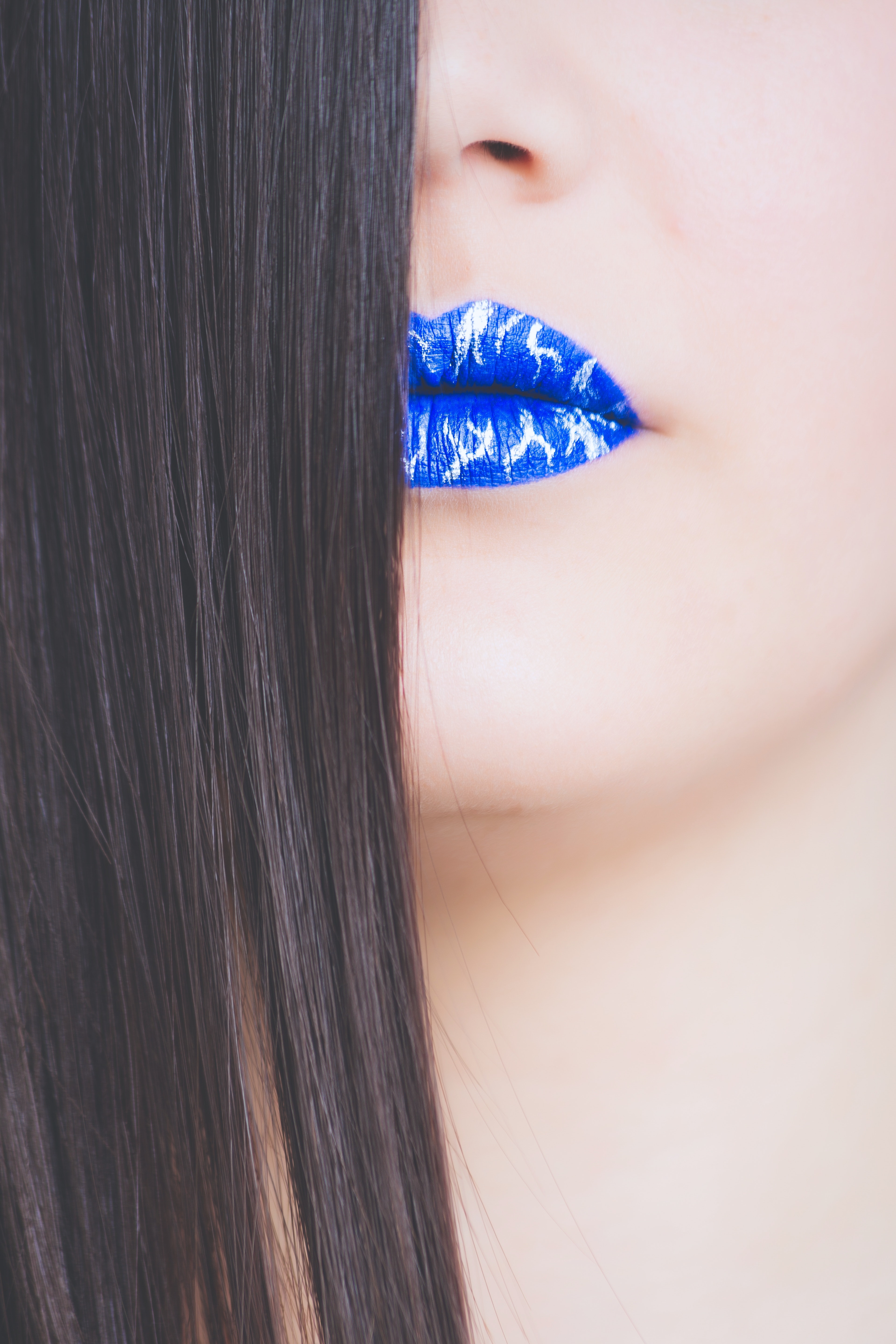 Blue lipstick photo