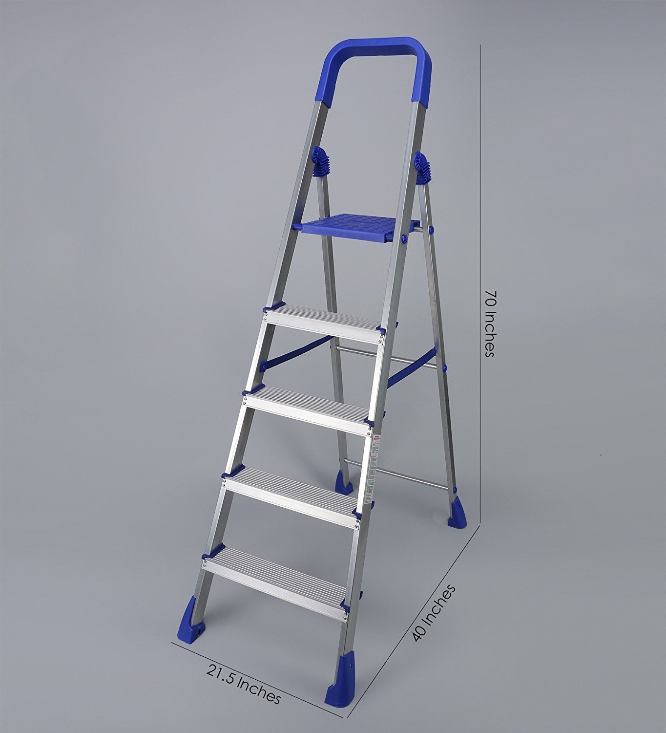 Parasnath Home Pro Folding Aluminium Ladder 5 Steps (Blue): Amazon ...