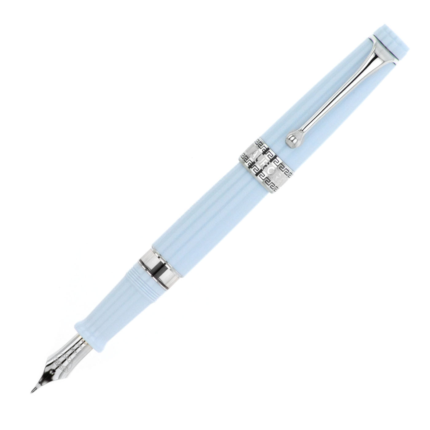Aurora Optima Anniversary Fountain Pen - Light Blue, Chrome Trim ...