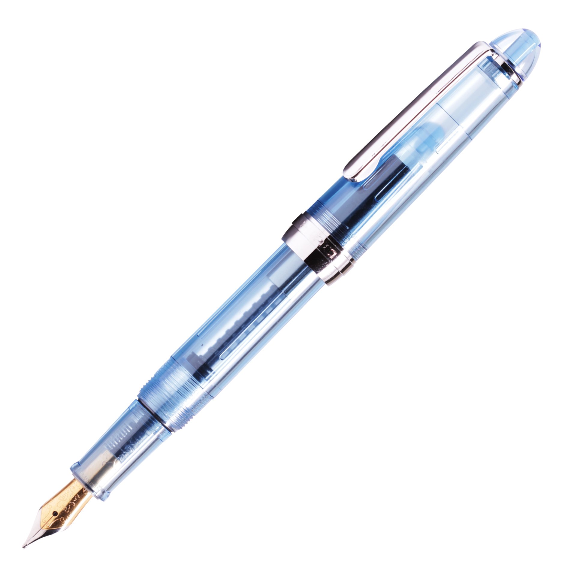 Jinhao 992 Fountain Pen, Light Blue, Chrome Trim - Birmingham Pen ...