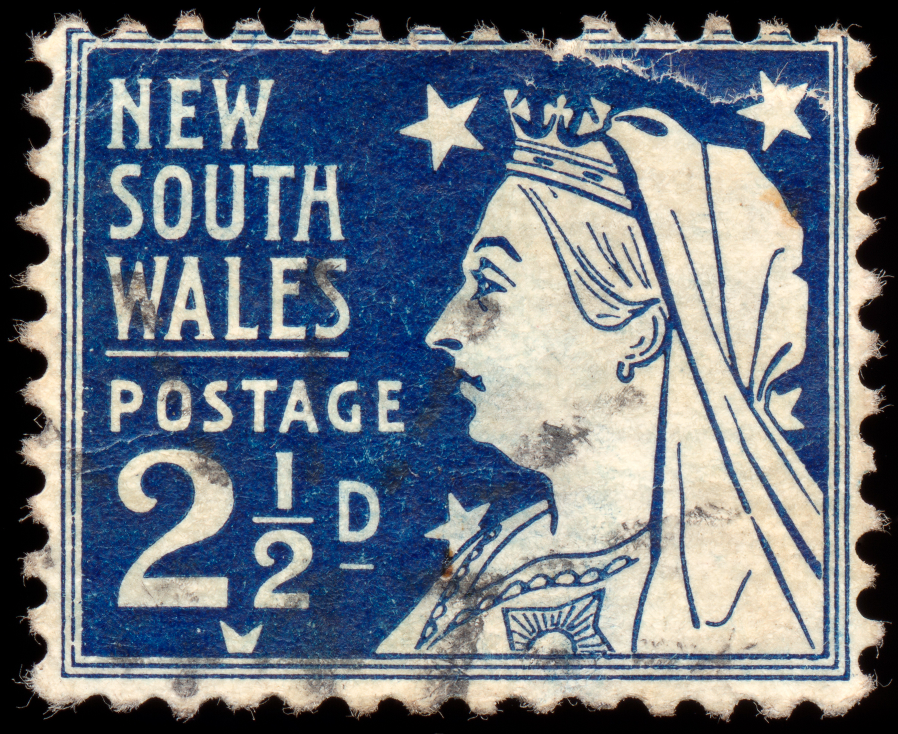 Blue queen victoria stamp photo
