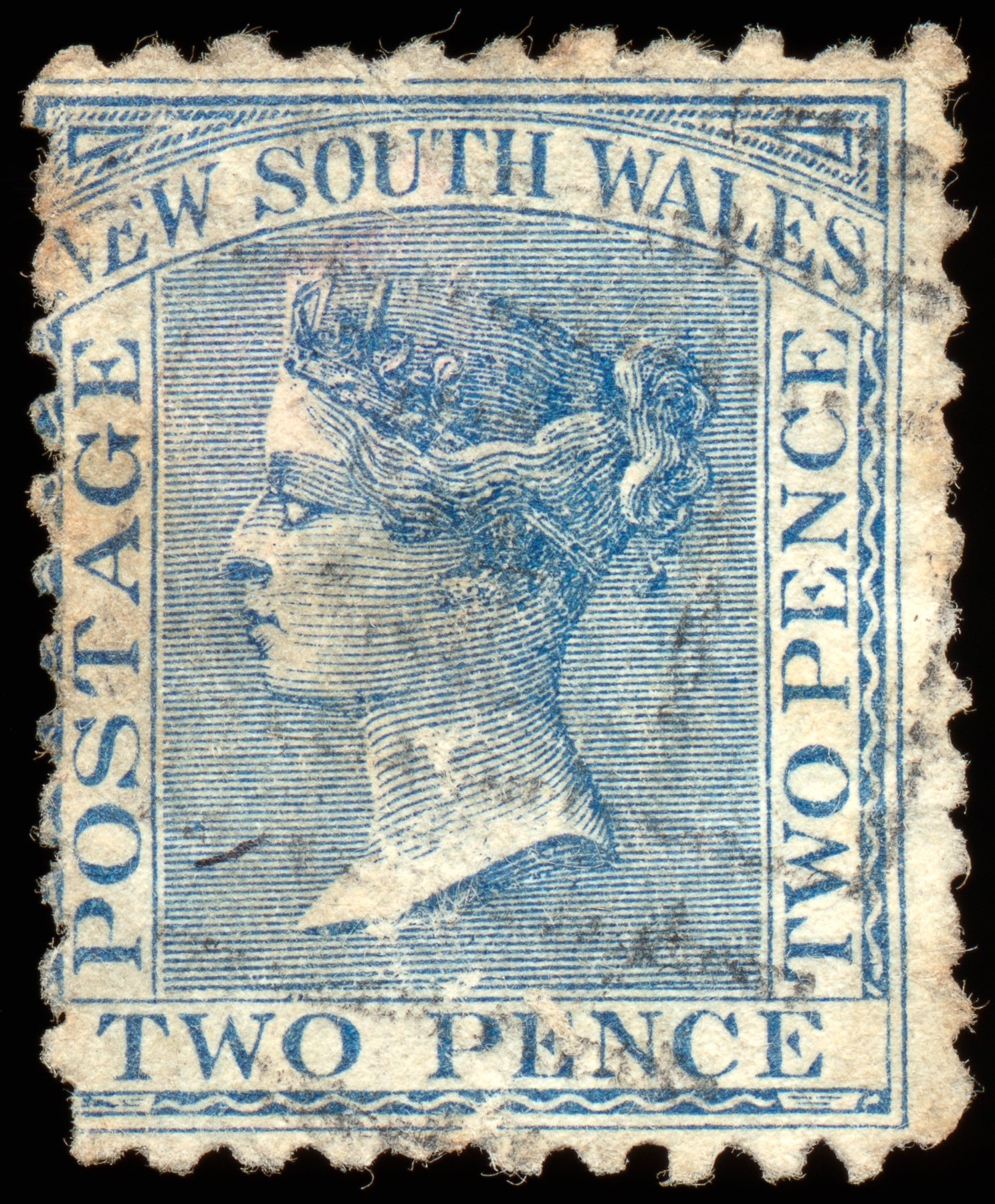 Blue queen victoria stamp photo