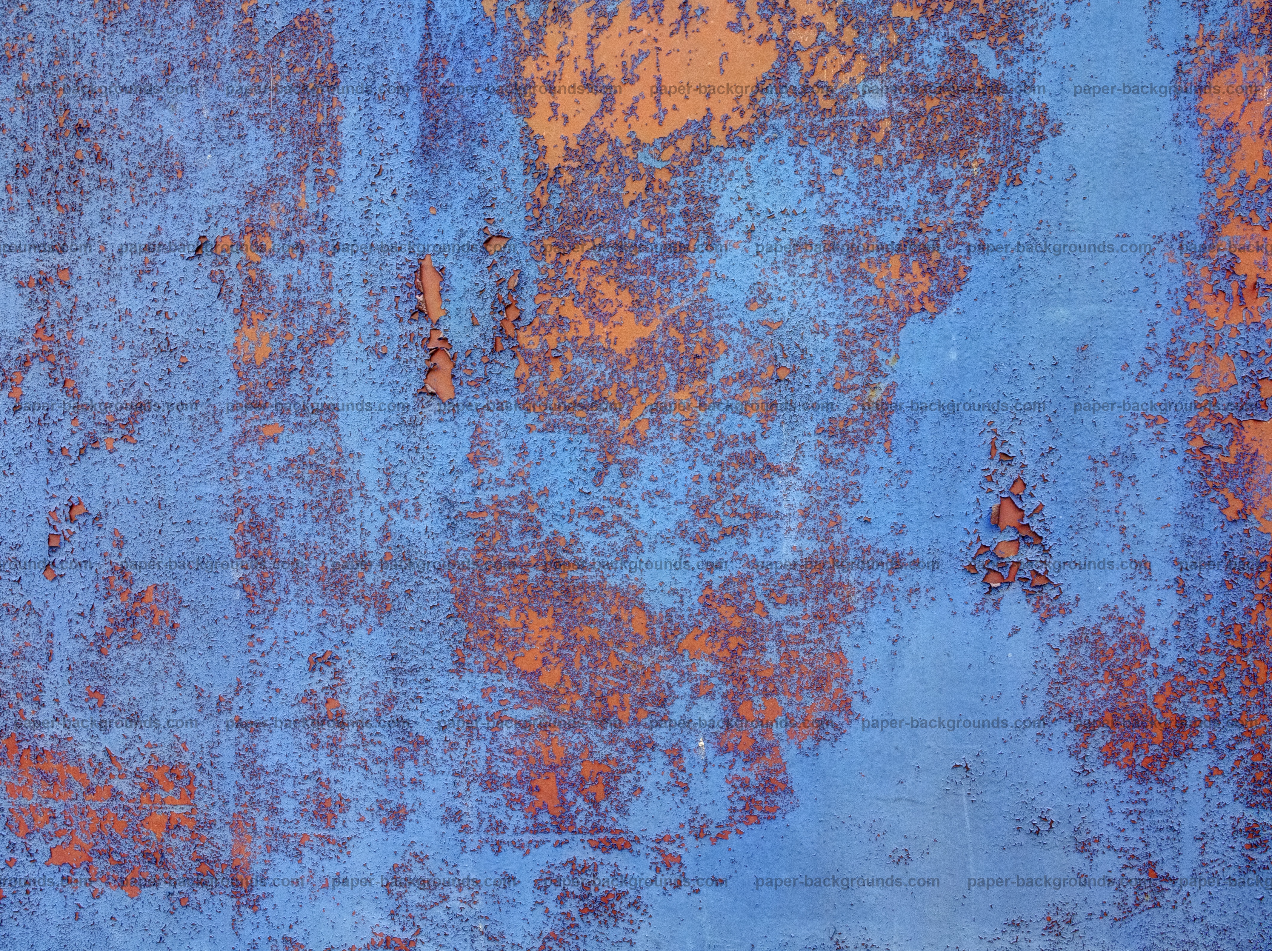 Paper Backgrounds | Blue Orange Rugged Rusty Metal Texture