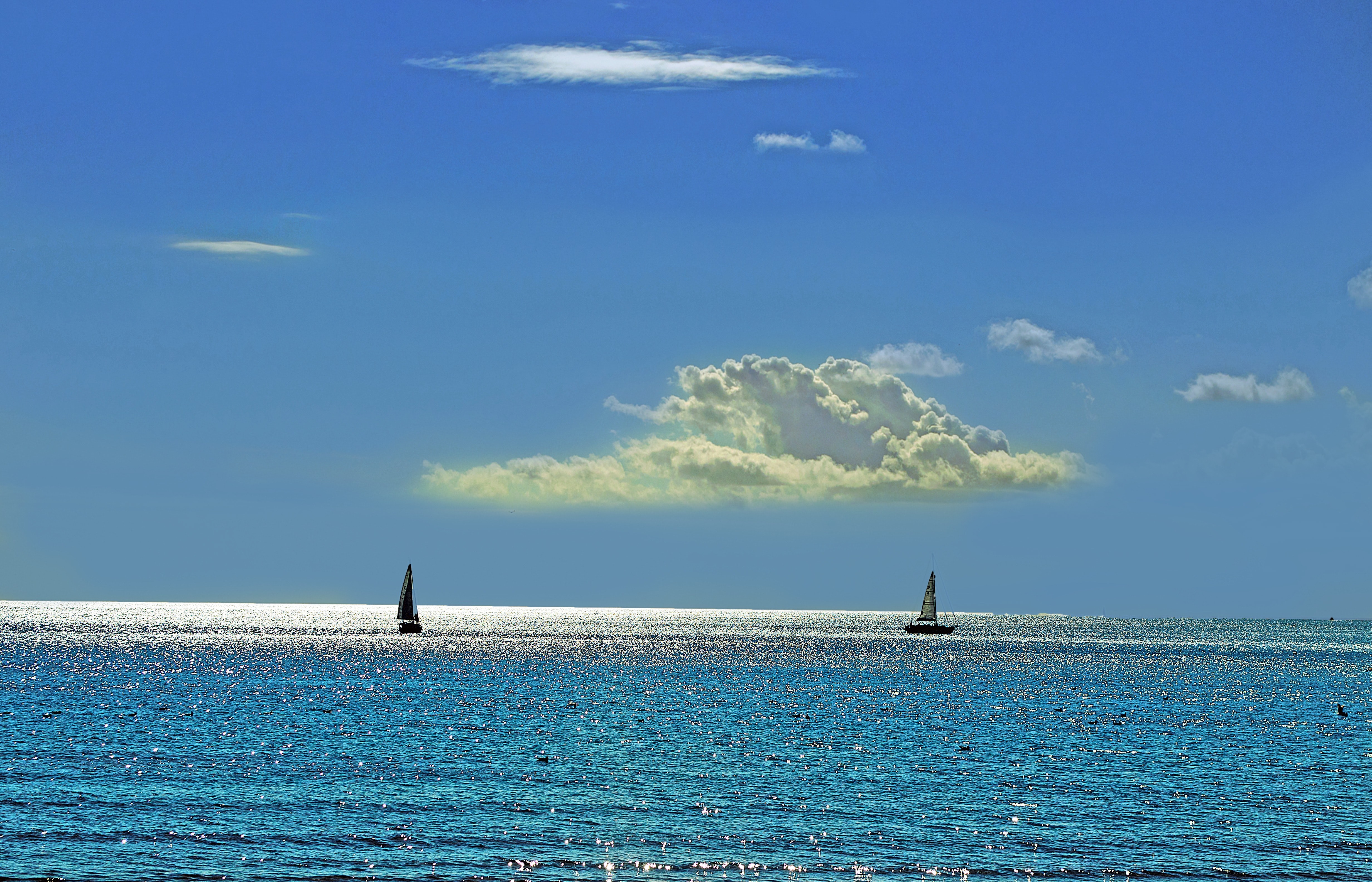 Blue sea during daytime photo