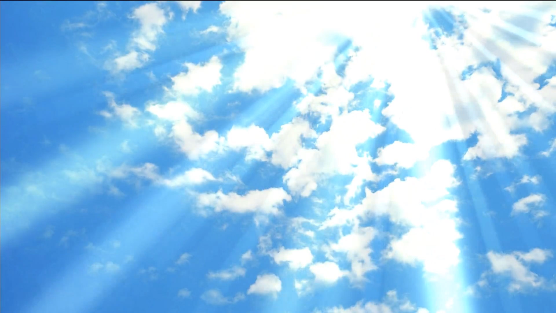 Purchase Animated blue sky clouds and sun shine video stock.