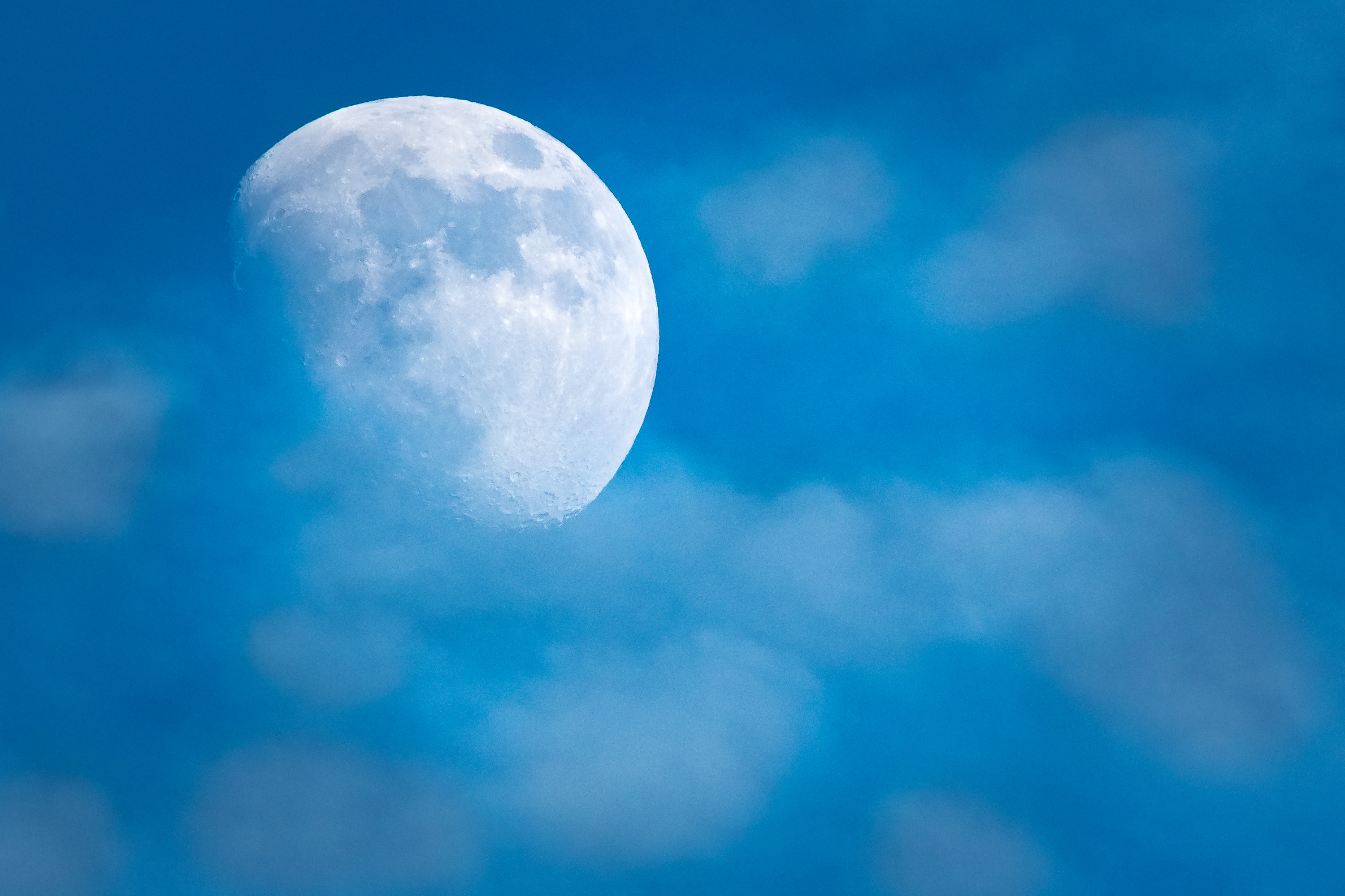 Wallpaper Full moon, Blue sky, HD, Nature, #8021