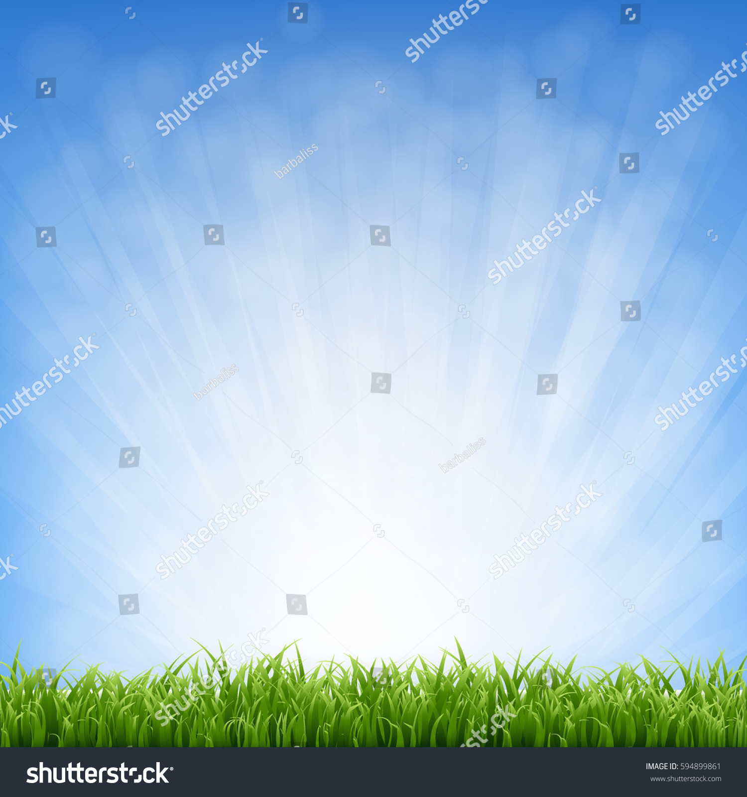 Grass Blue Sky Grass Border Stock Illustration 594899861 - Shutterstock
