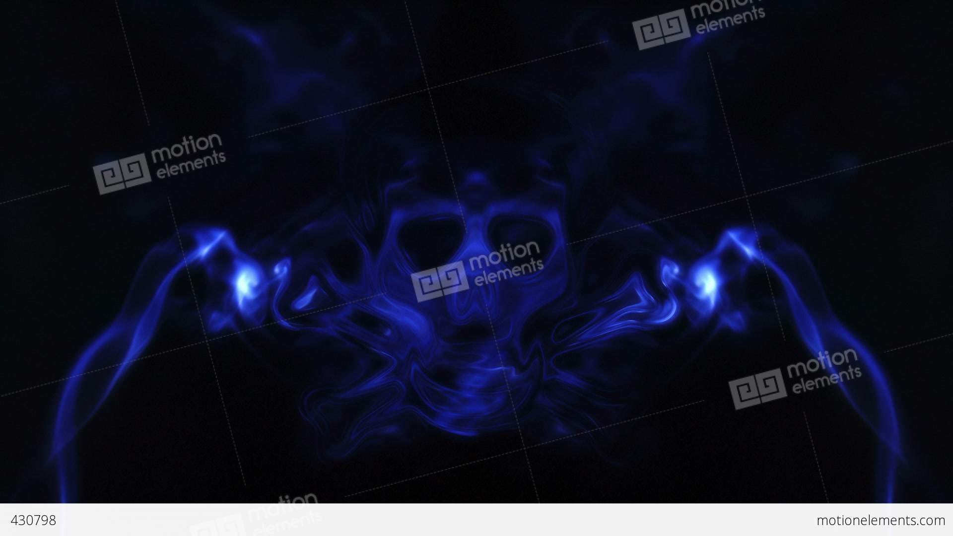 Blue Smoke Forming Ghostly Skull Stock video footage | 430798