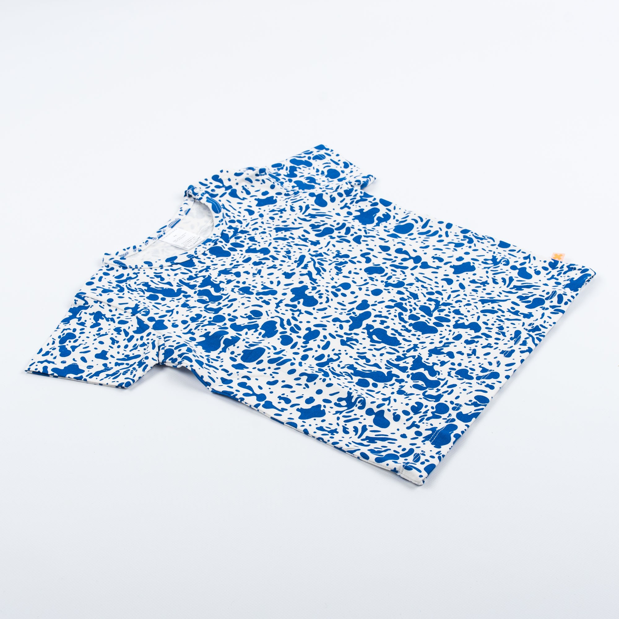 Tinycottons Off-White T-Shirt with Blue Speckles | littlehipstar.com