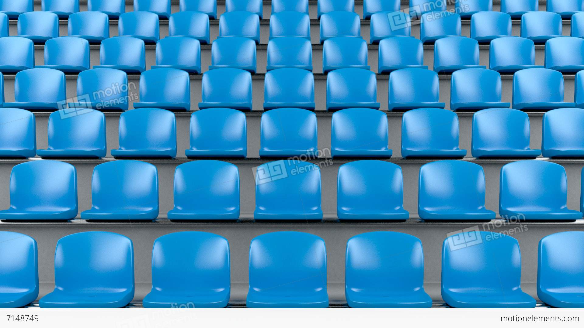 Blue Plastic Seats At The Stadium Stock Animation | 7148749