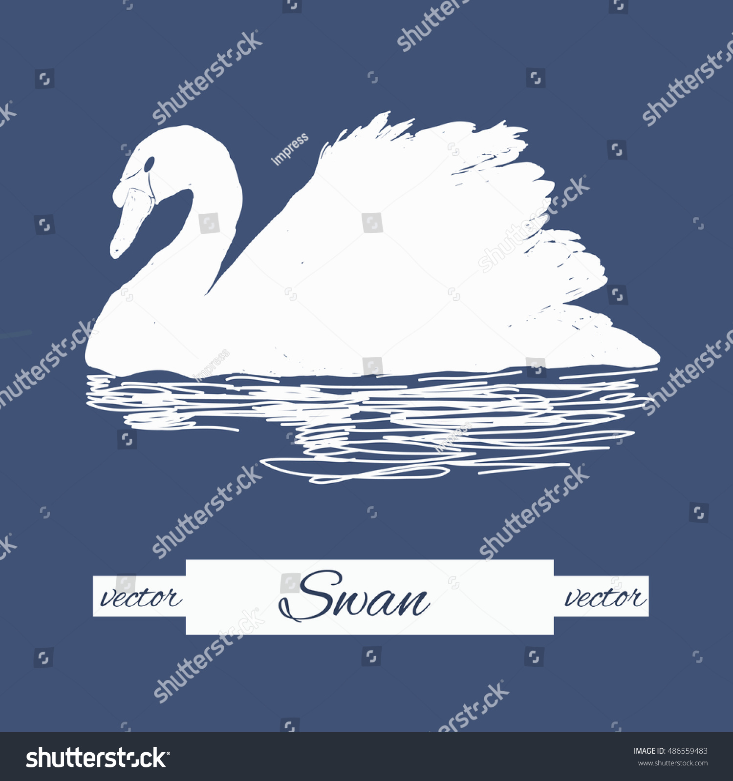 Vector Illustration Stylization Swan Logo Design Stock Vector ...