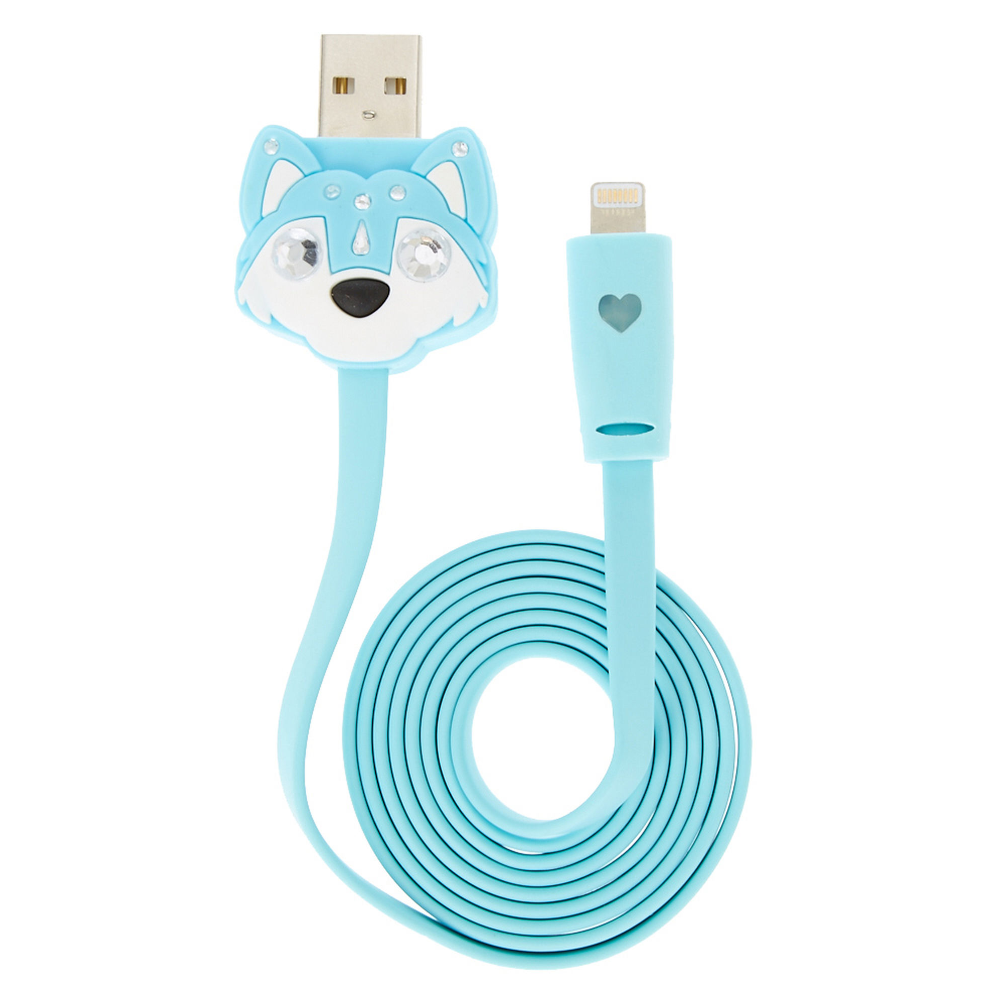Blue Wolf USB Cable | Claire's US