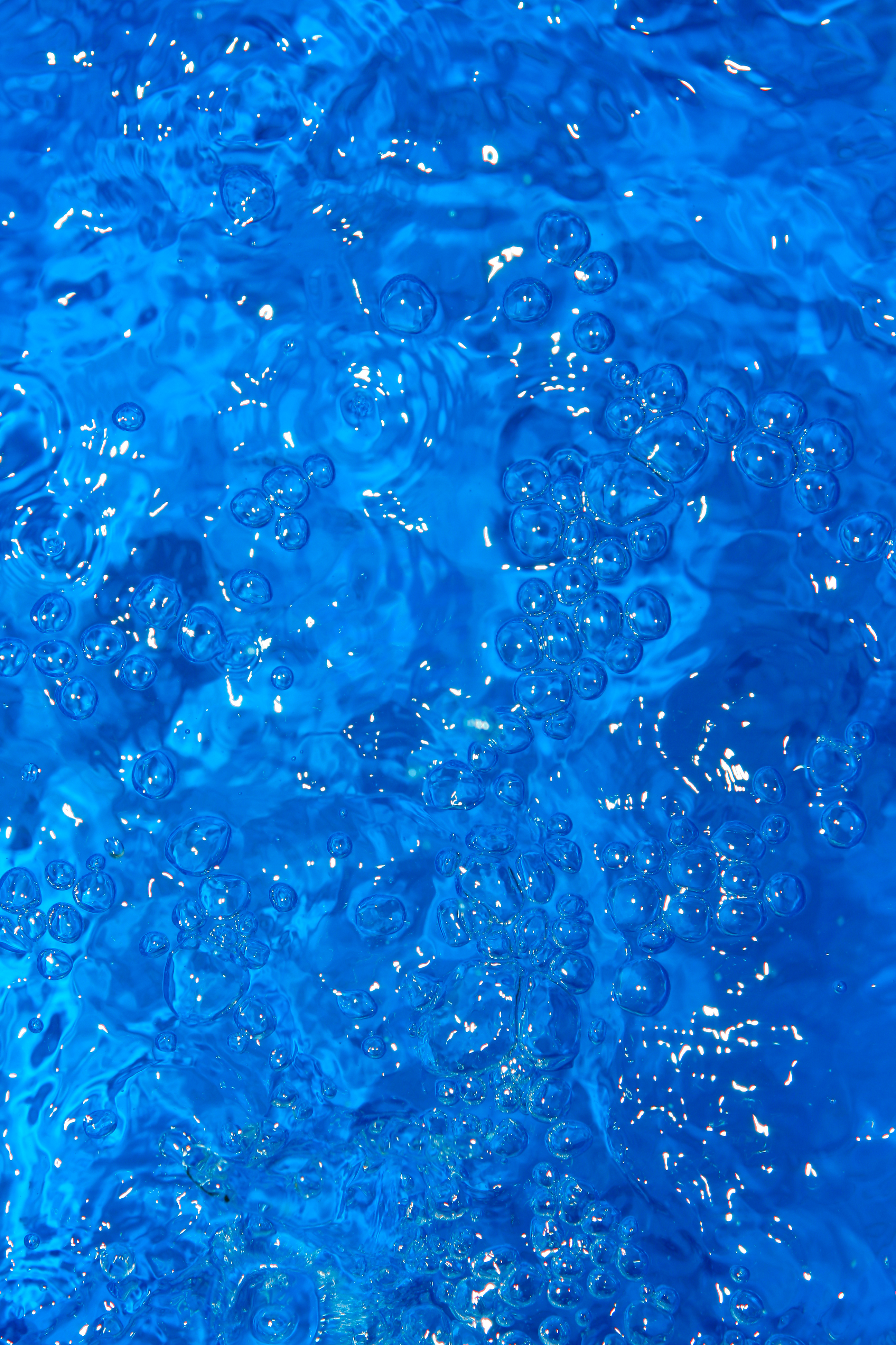 Blue water, Water-drop, Rain, Liquid, Macro, HQ Photo
