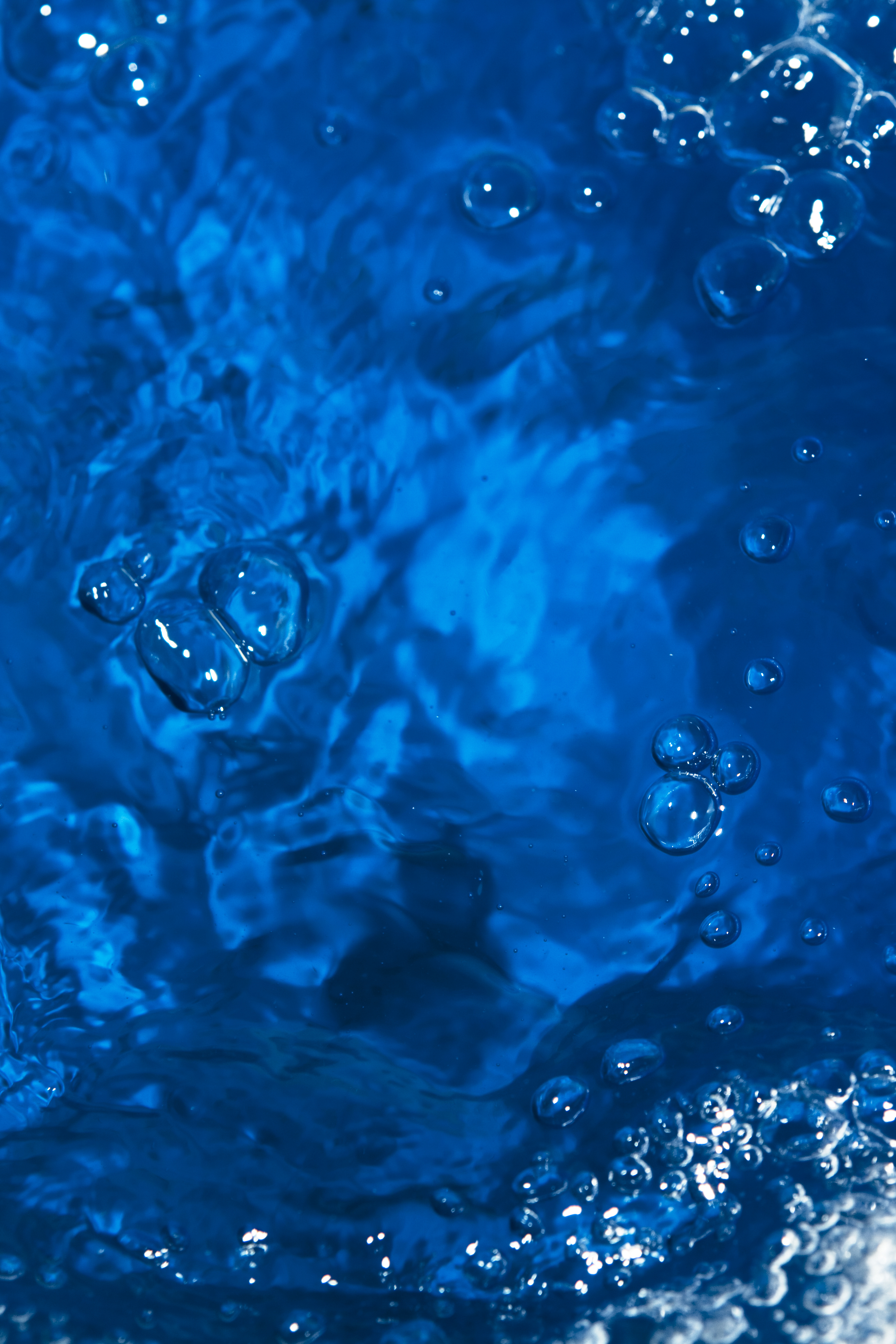 Blue Water, Blue, Bubbles, Liquid, Splash, HQ Photo