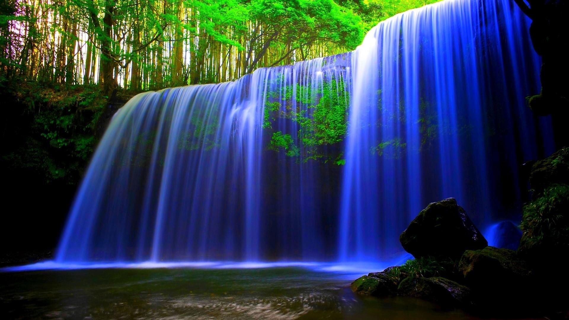 Blue waterfall photo