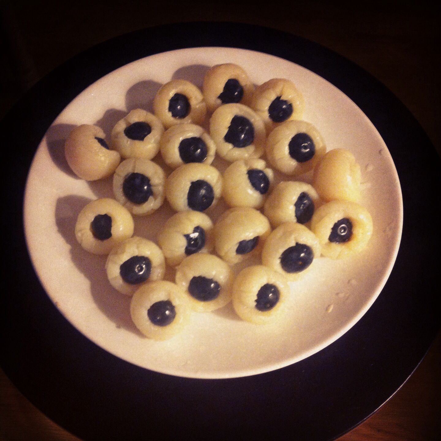 Lychees and blueberries = googly eyes for Halloween | Food for ...