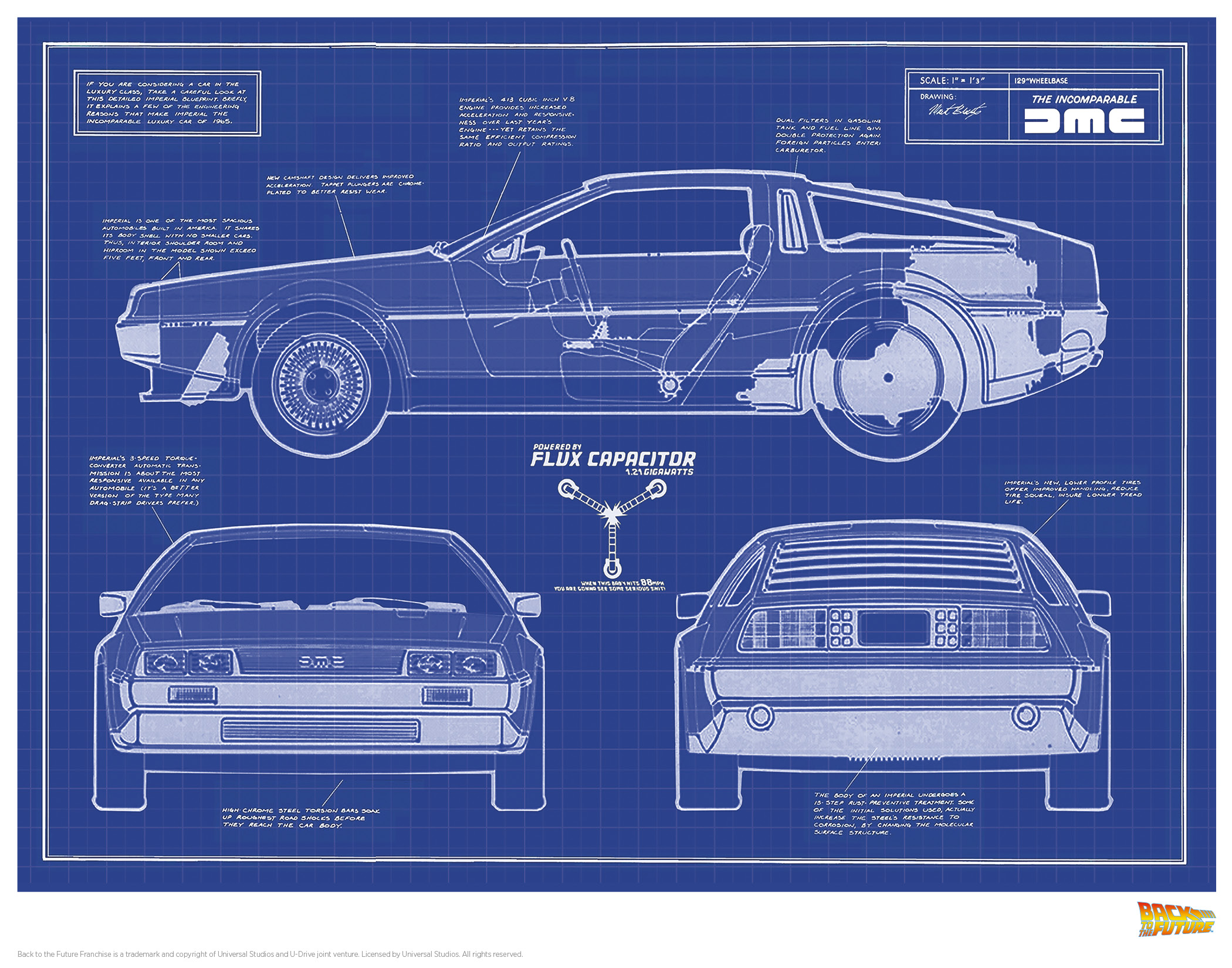 Back To The Future: DeLorean Blueprint Limited Edition Collector's ...
