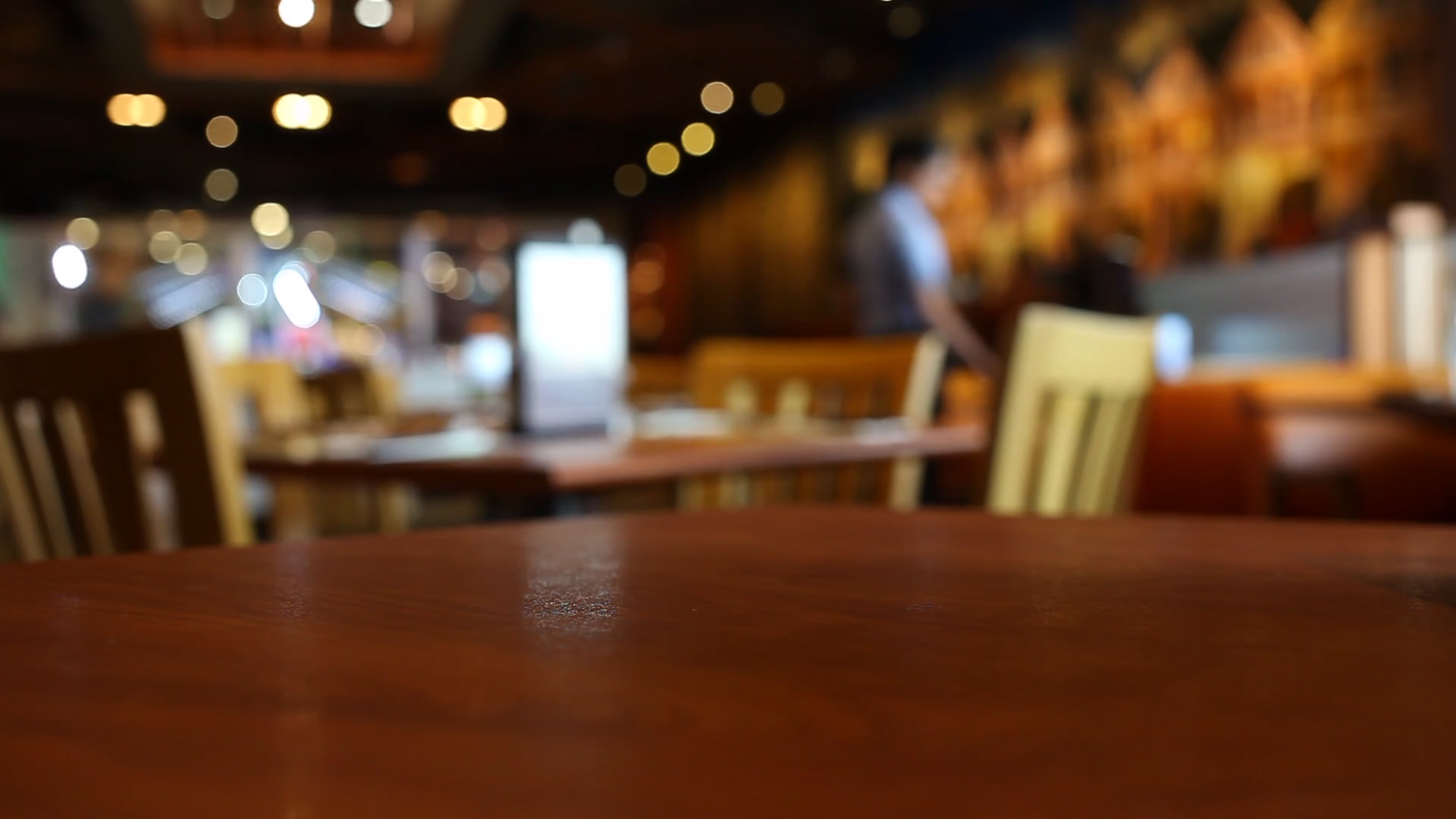 Table at restaurant blurred background Stock Video Footage - Videoblocks