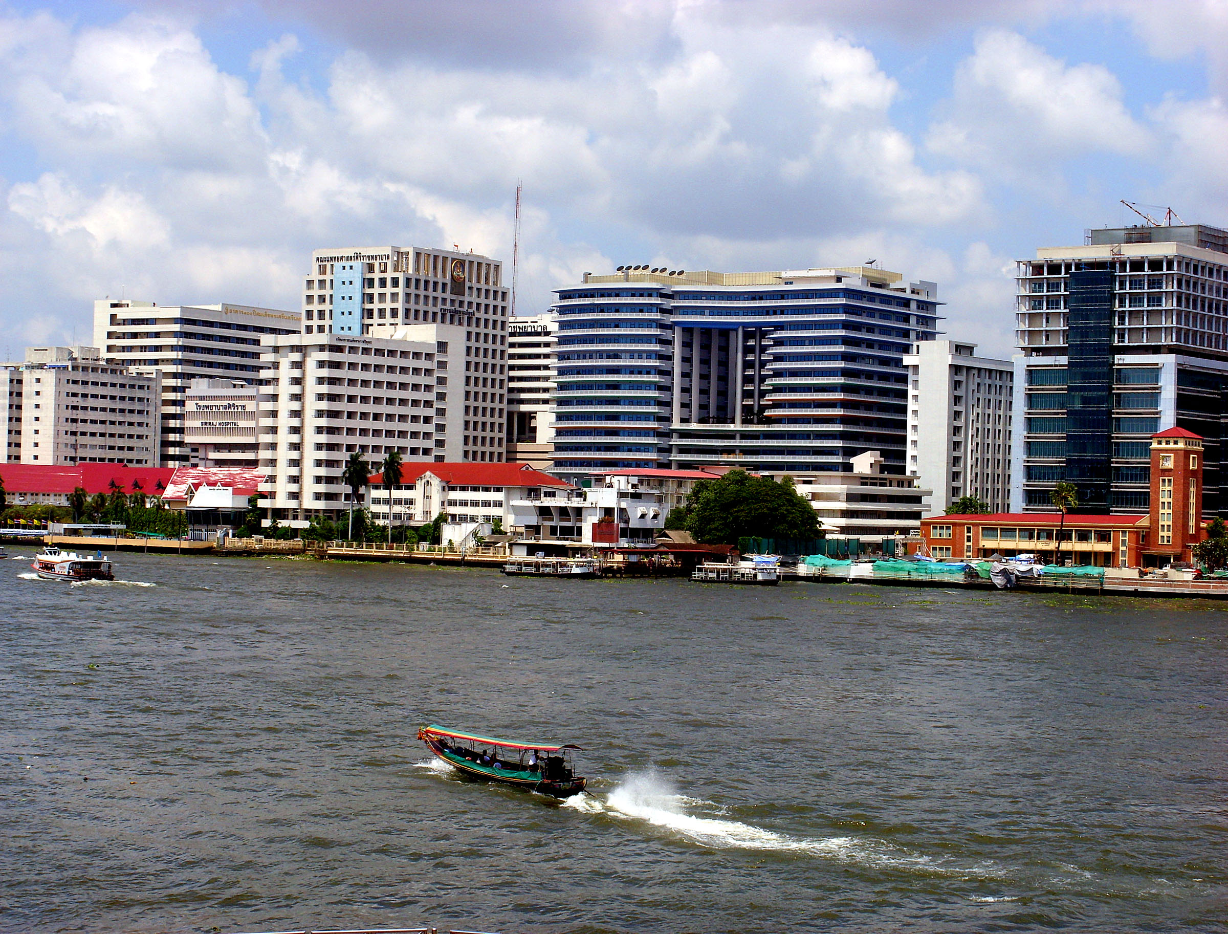 Boat on Chao Phraya River, Bangkok, Bangkok, Boat, Chaophraya, Hospital, HQ Photo
