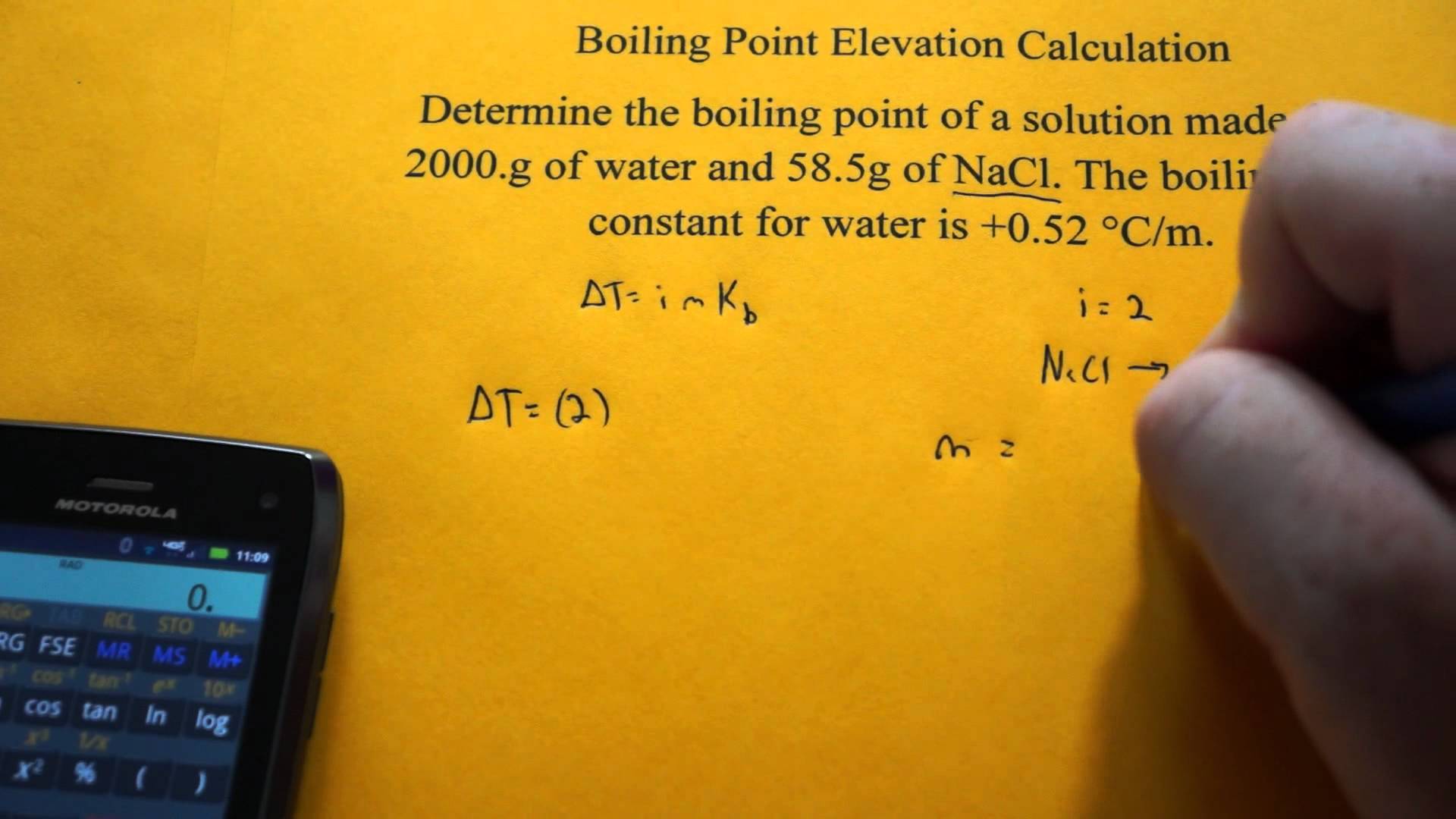 Boiling Point Elevation Calculation (NaCl) - YouTube