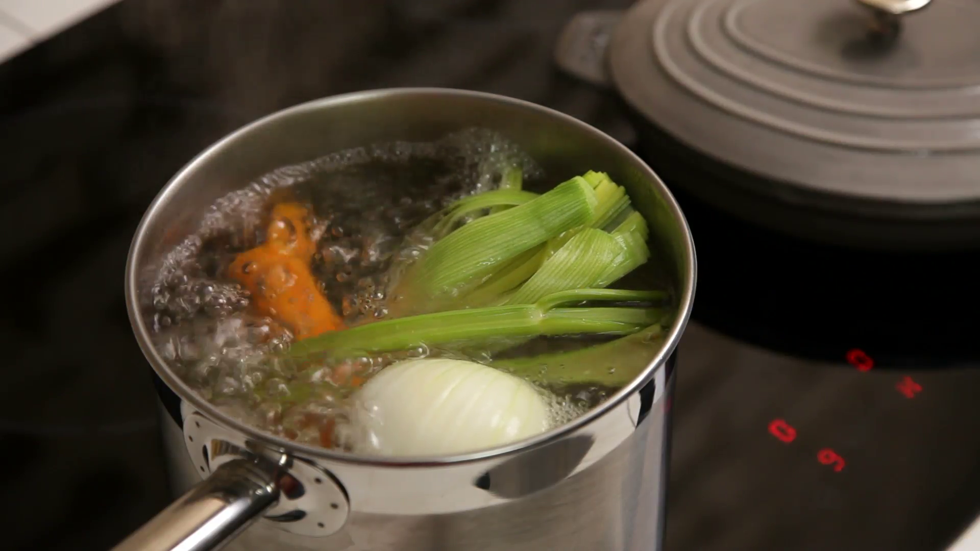 Cooking vegetables with boiling water Stock Video Footage - Videoblocks