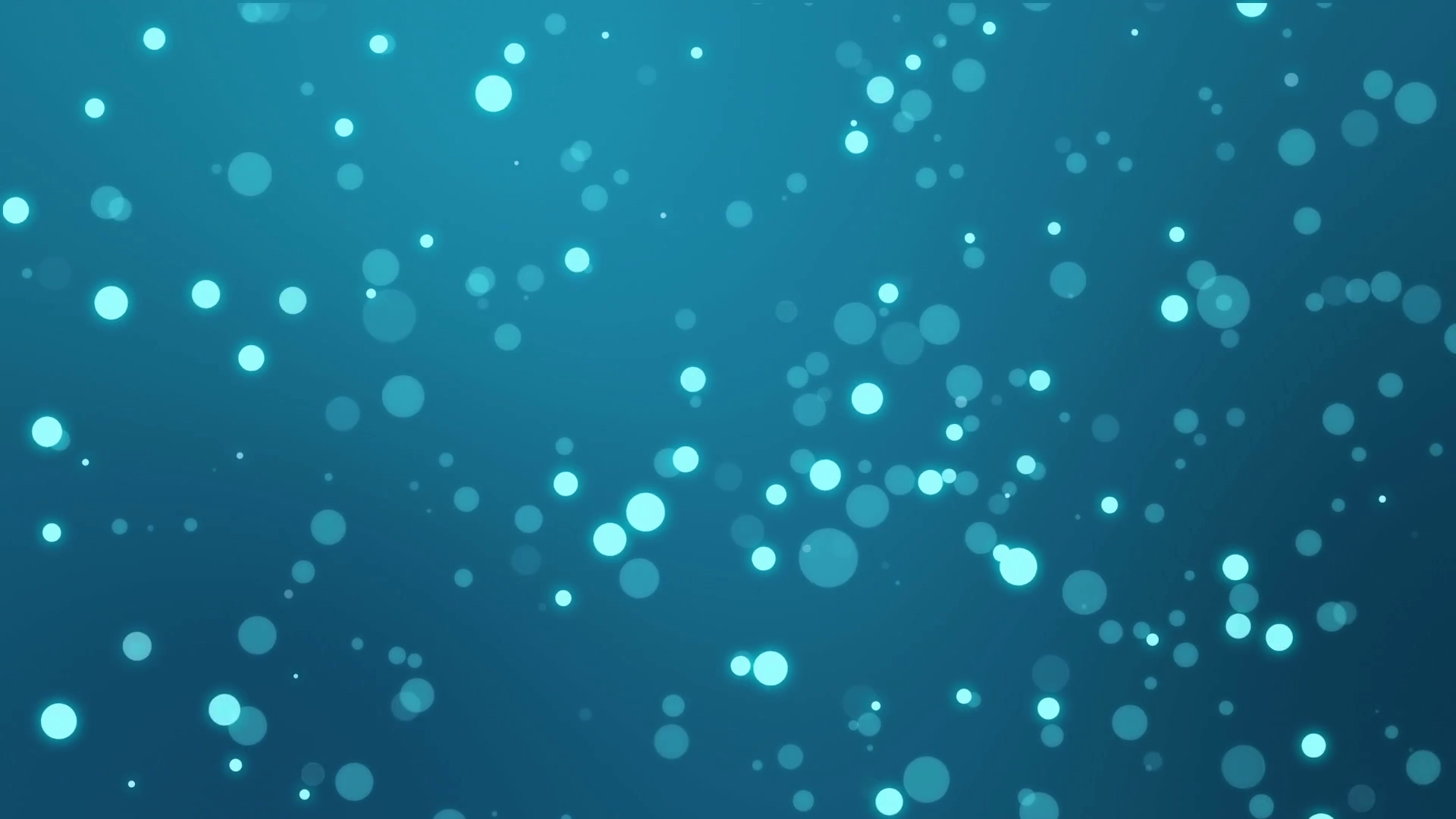 Teal blue bokeh background with floating bubble light particles ...