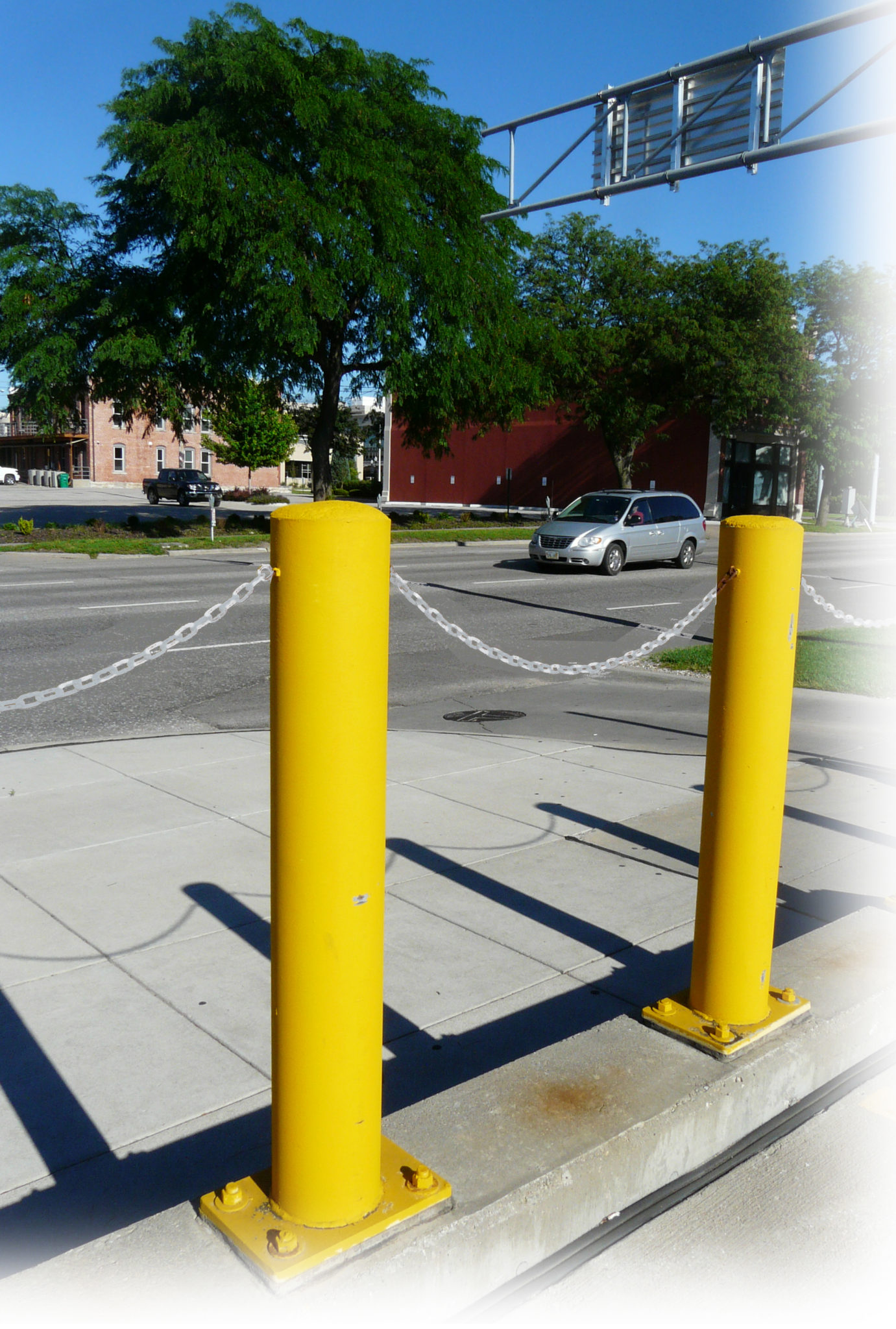 Concrete fillable bollard with optional chain eyes - Bison, Inc.