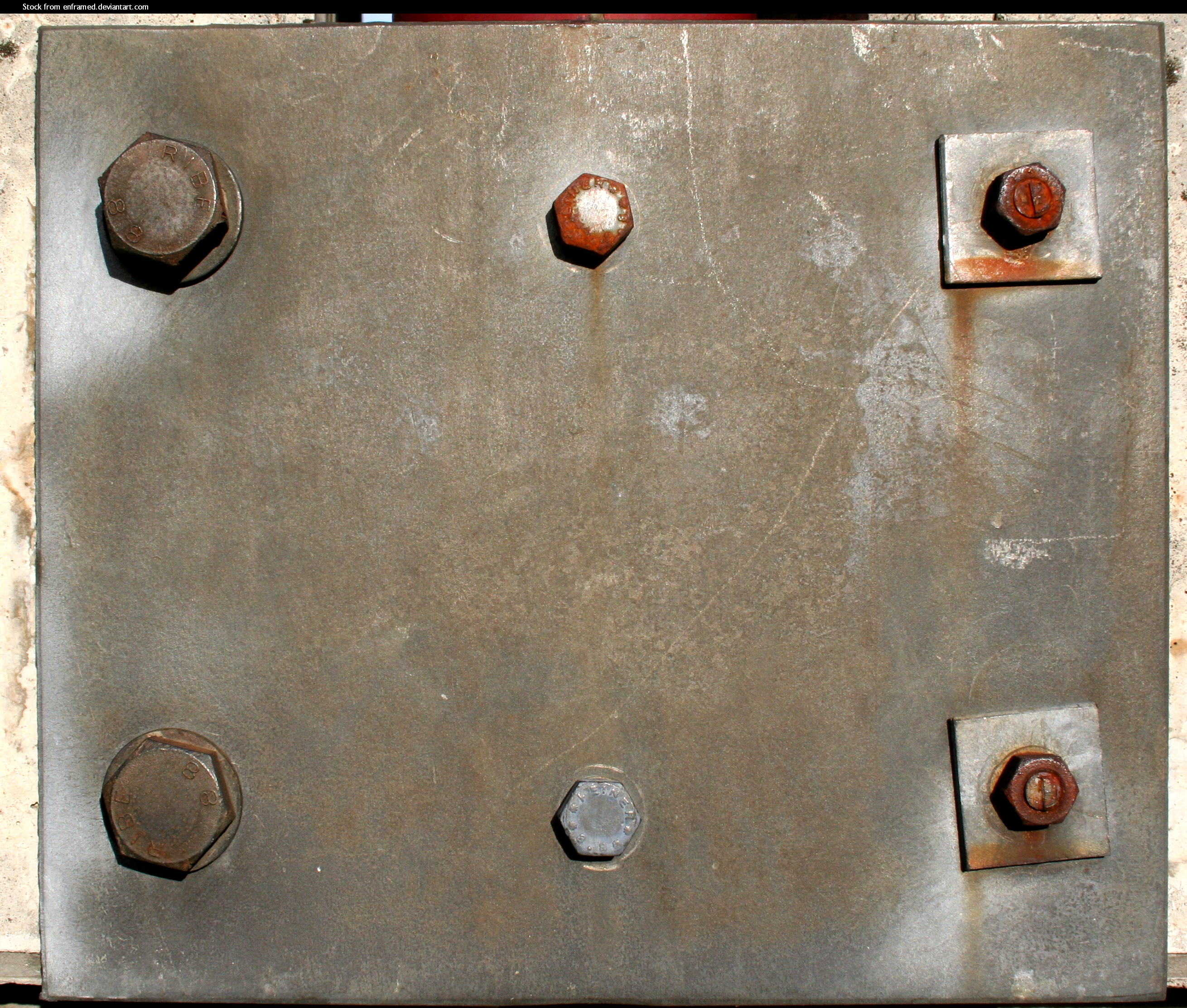 Bolted metal plates photo