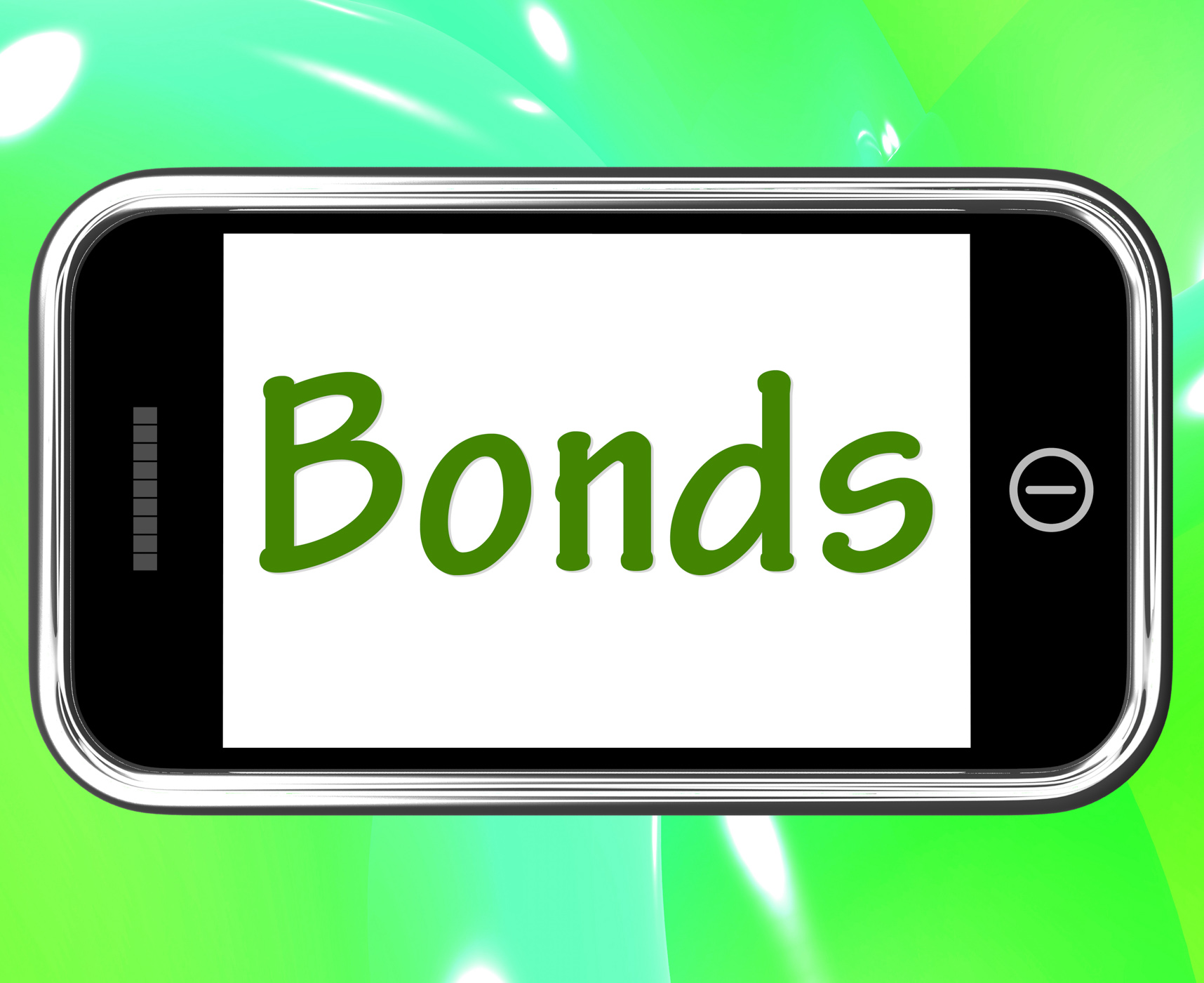 Bonds smartphone means online business connections and networking photo