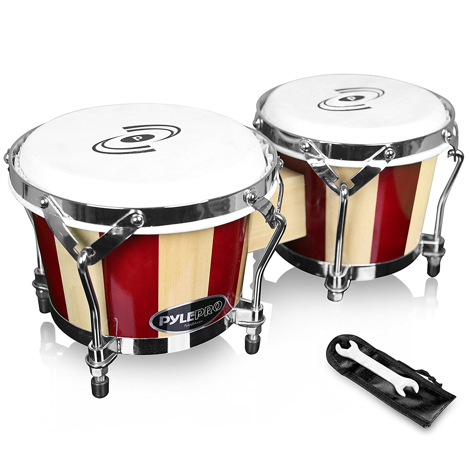 Amazon.com: Pyle PBND10- Hand Crafted Tunable Bongo Drums - Pair of ...