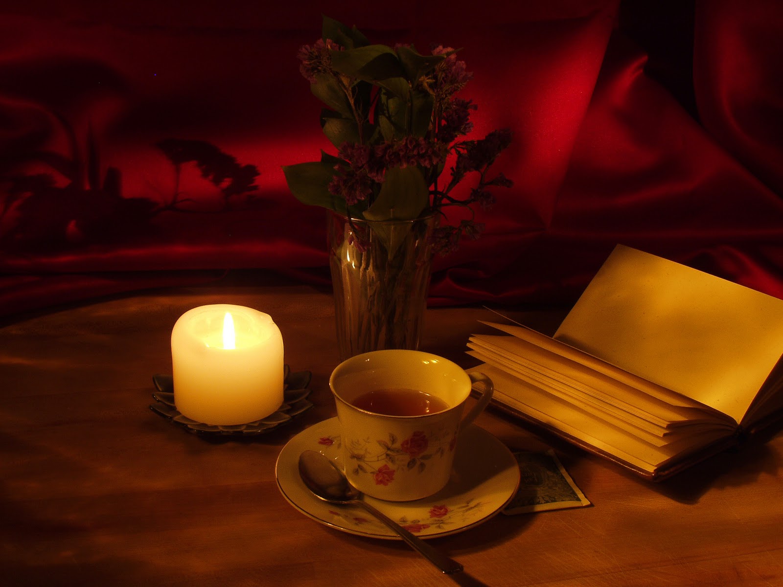 Tea Leaves: Tea, Book, and Candle