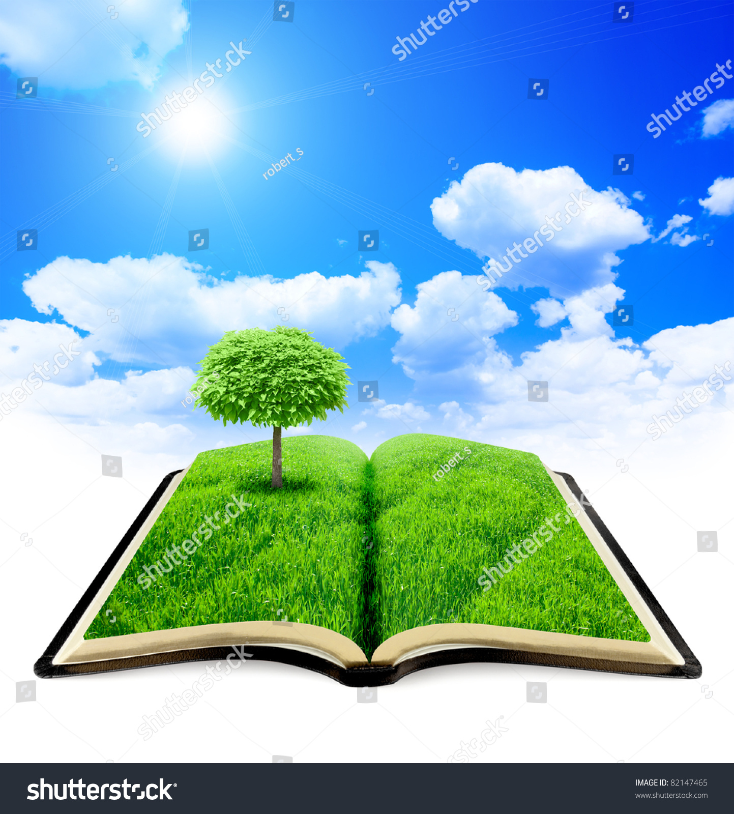 Book Nature On Sky Background Stock Illustration 82147465 - Shutterstock