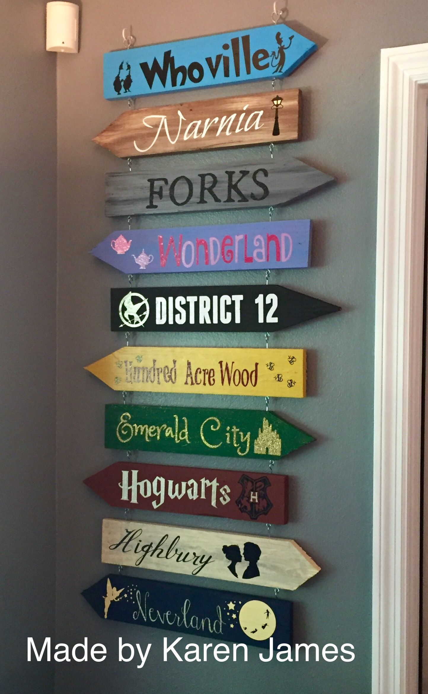 Directional sign of fictional places in books! I had to be selective ...