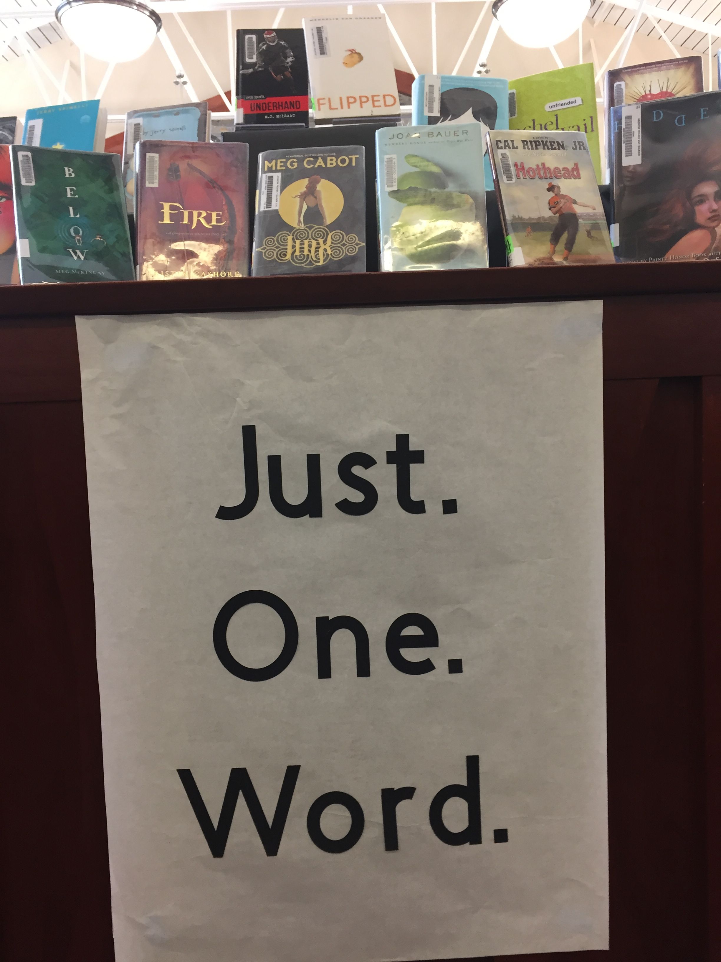 Just. One. Word. One word titles. #librarydisplay | Display, Library ...