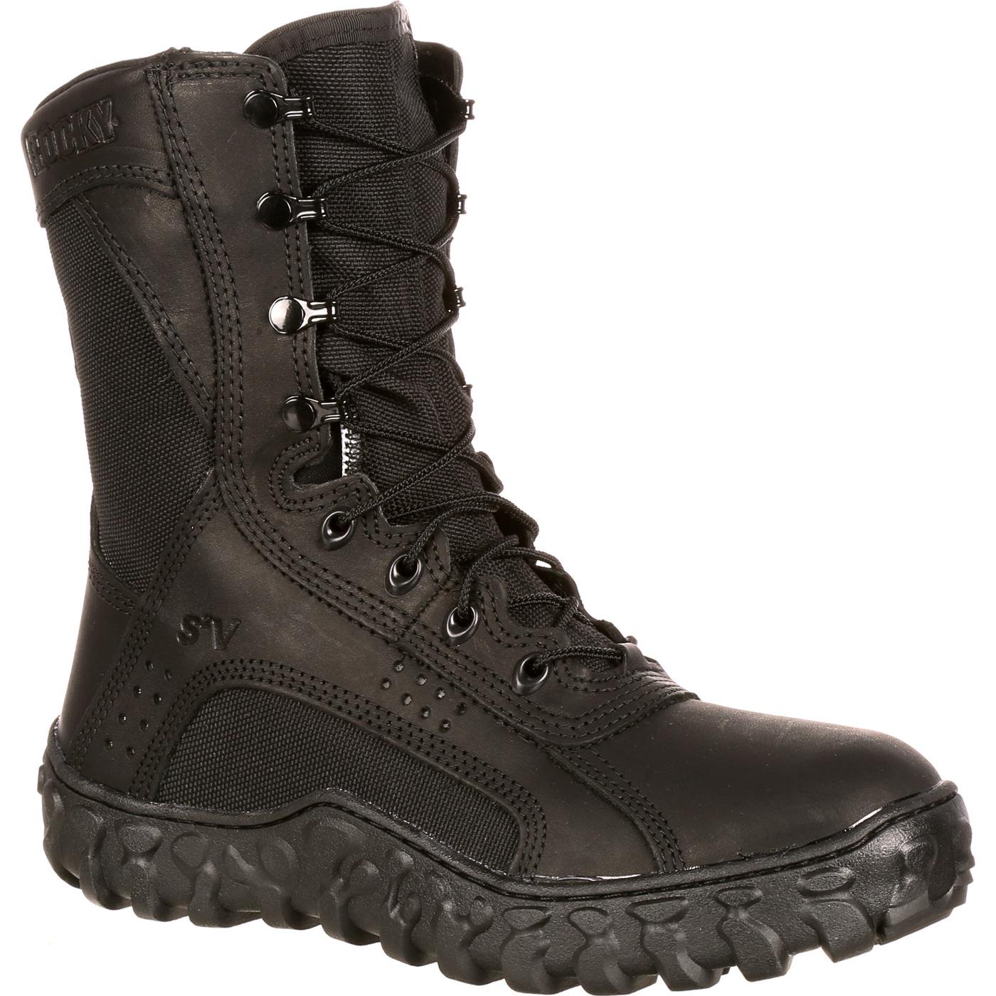 American-Made Black Military Boots, Rocky S2V FQ0000102