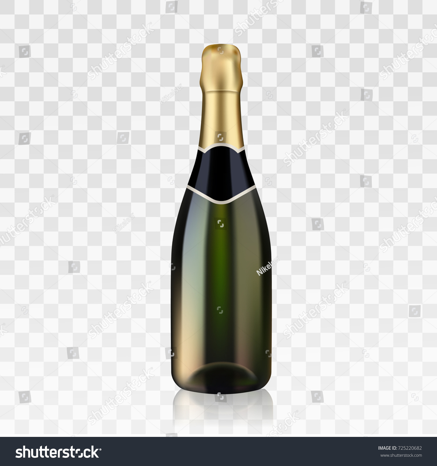 Vector Stock Realistic Bottle Champagne Beautiful Stock Vector ...