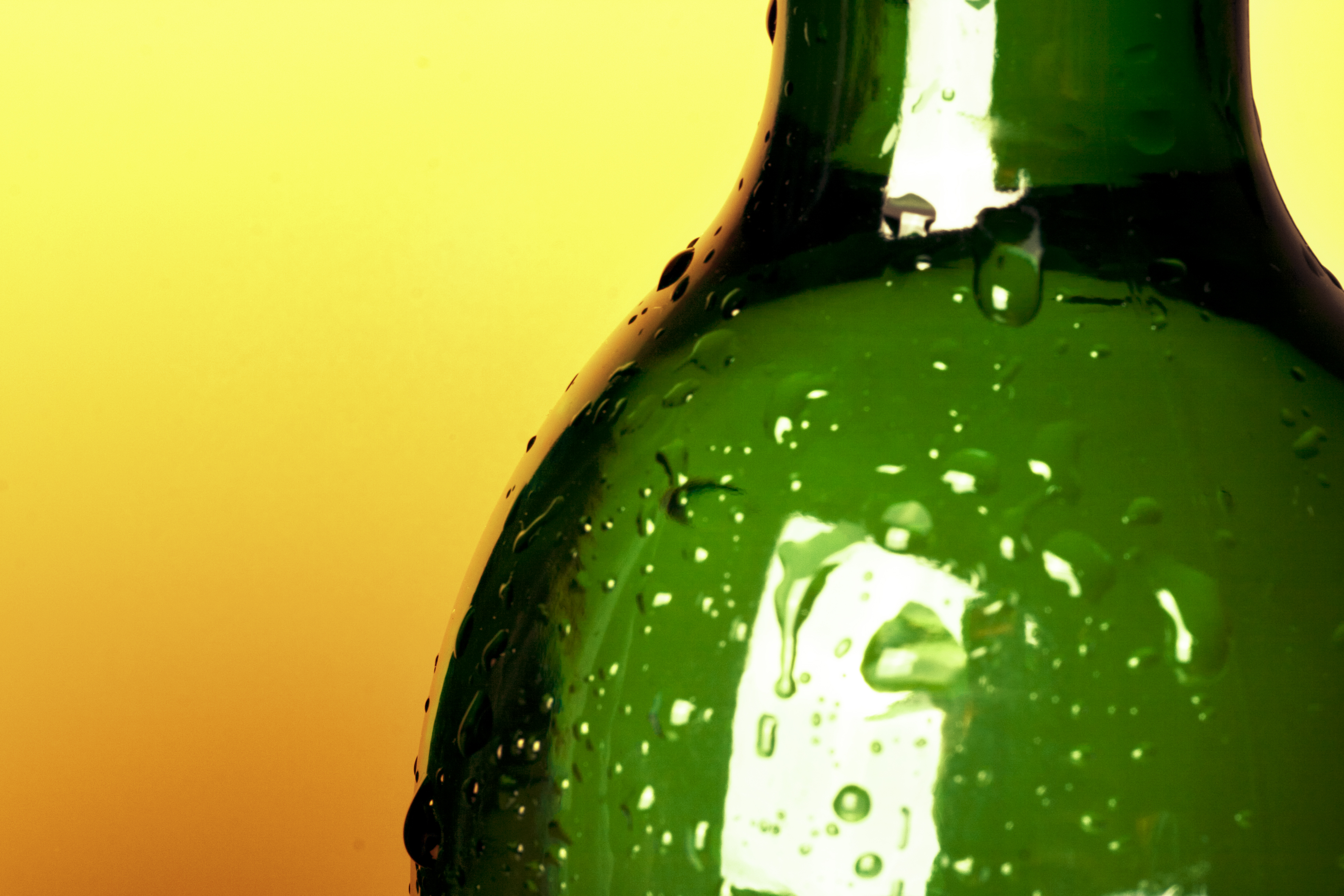 Bottle with water drops photo