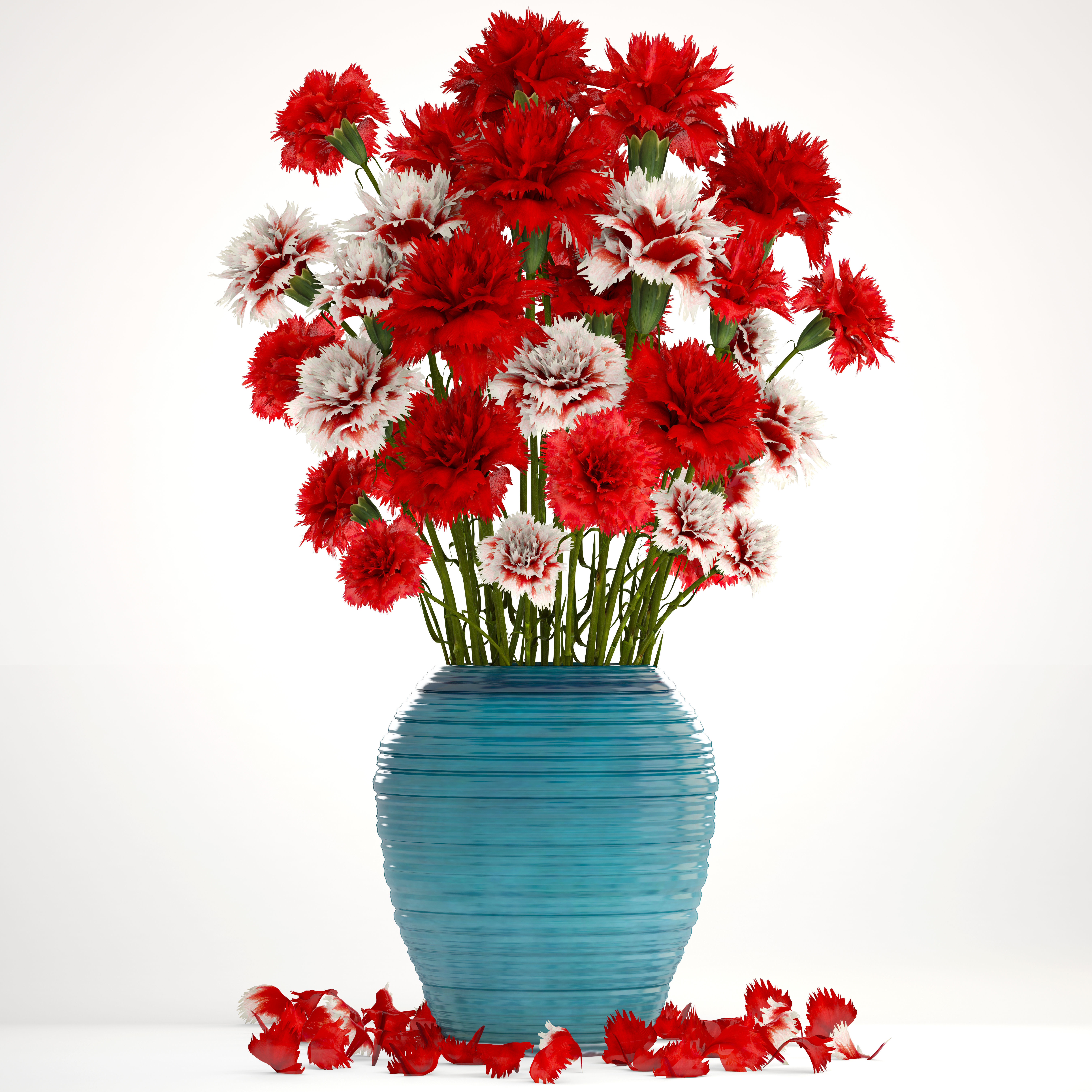 Bouquet of flowers red Carnation 3D | CGTrader