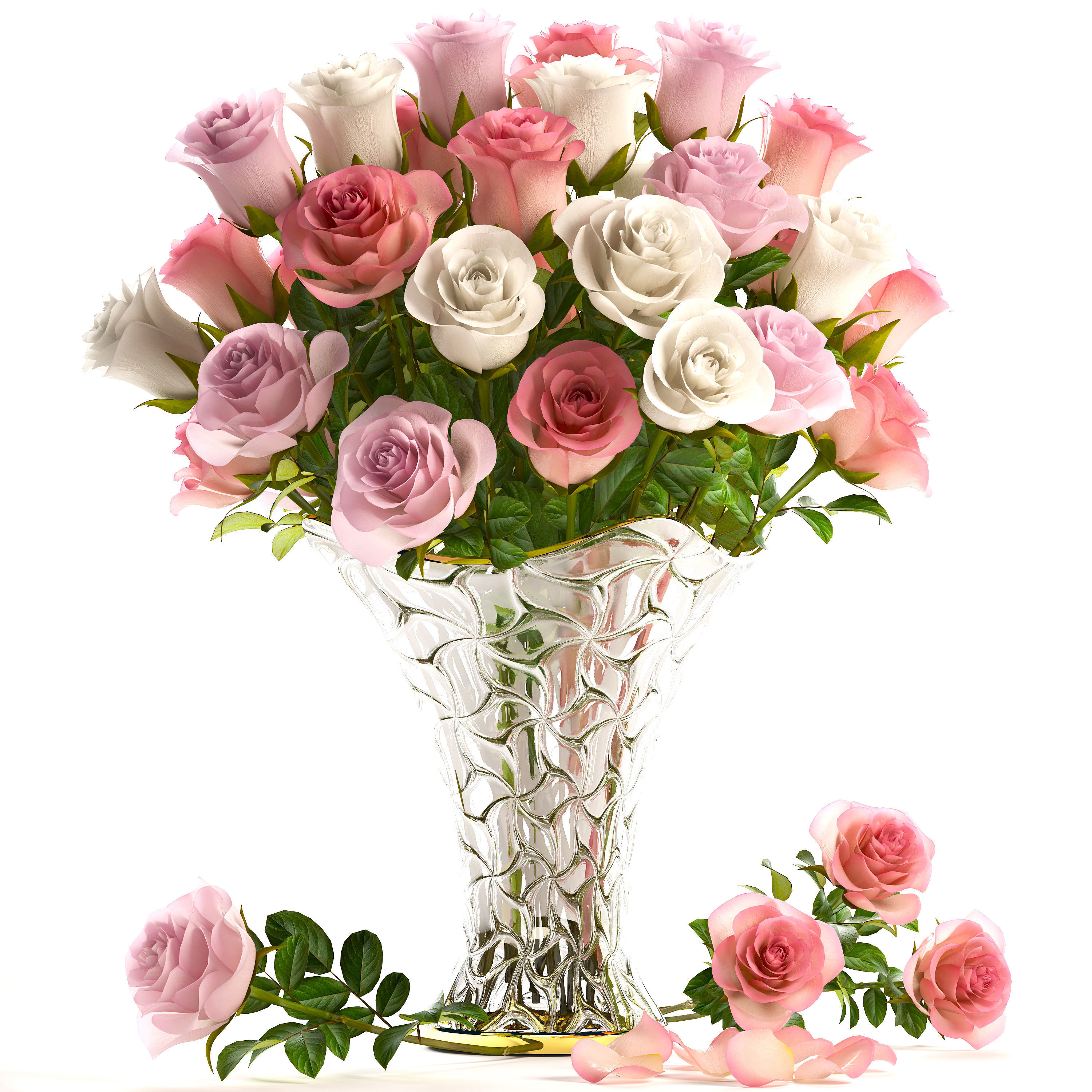 Bouquet of roses 3D model MAX OBJ FBX MTL