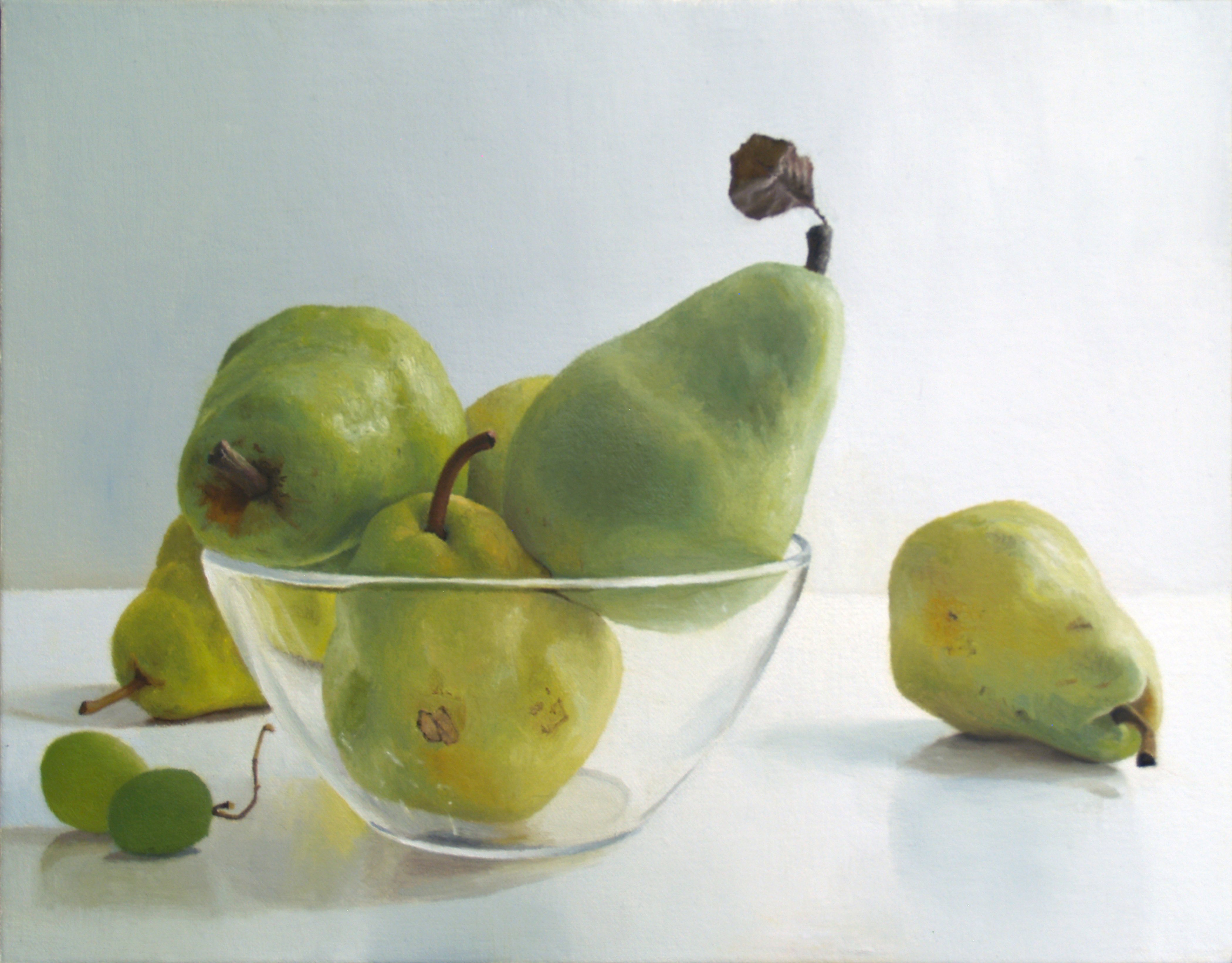 Randall Mooers - Pears with Glass Bowl IV, Painting For Sale at 1stdibs