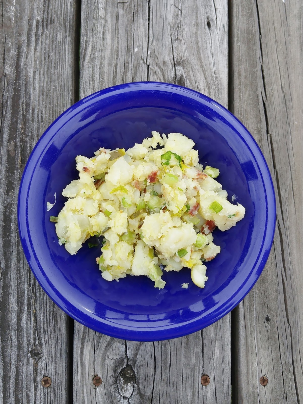 Pan seared Potato, Bacon and Green onion Salad recipe - My WAHM Plan
