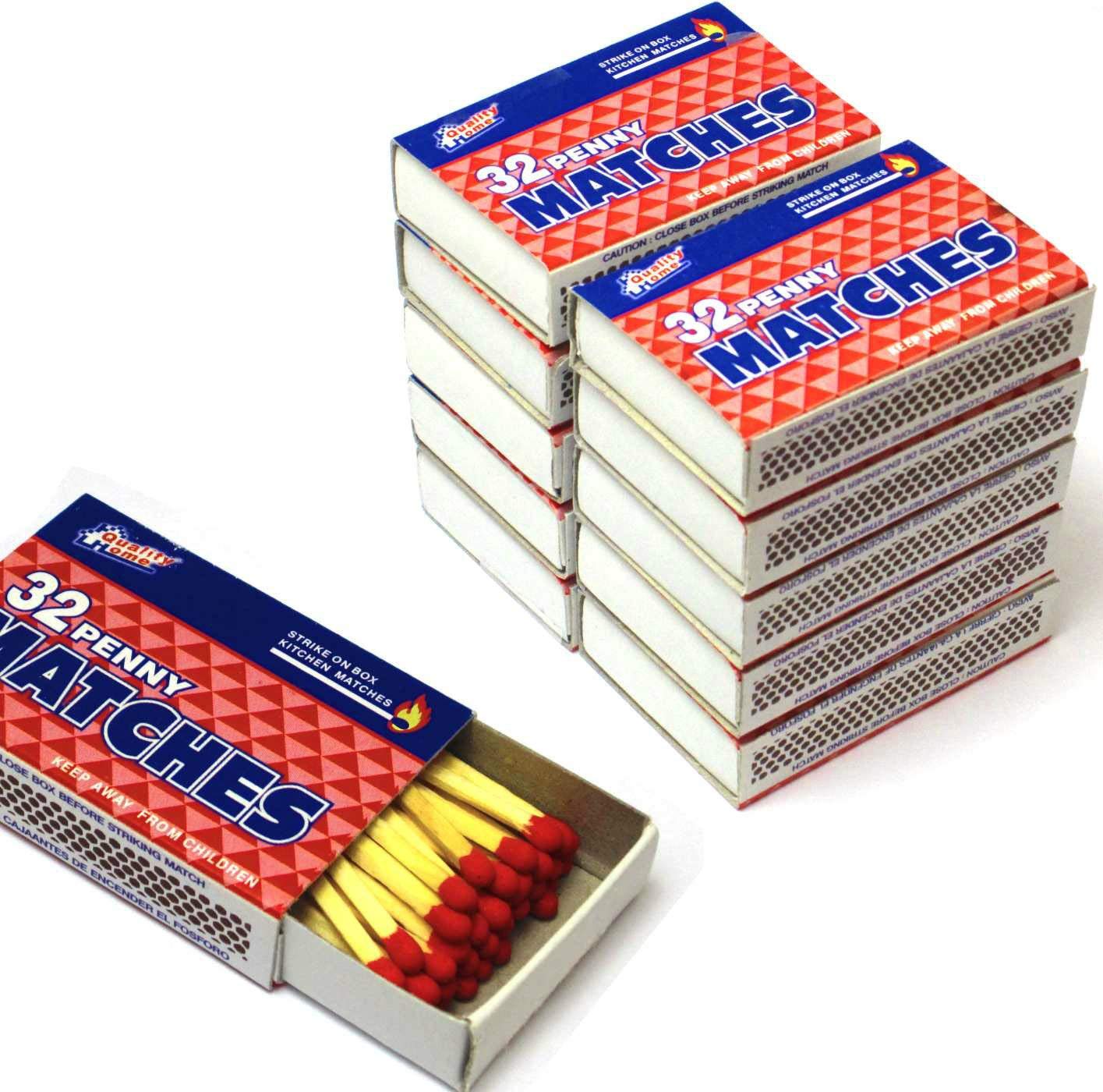 Amazon.com: 100 Packs Matches 32 Count Strike on Box Kitchen Camping ...