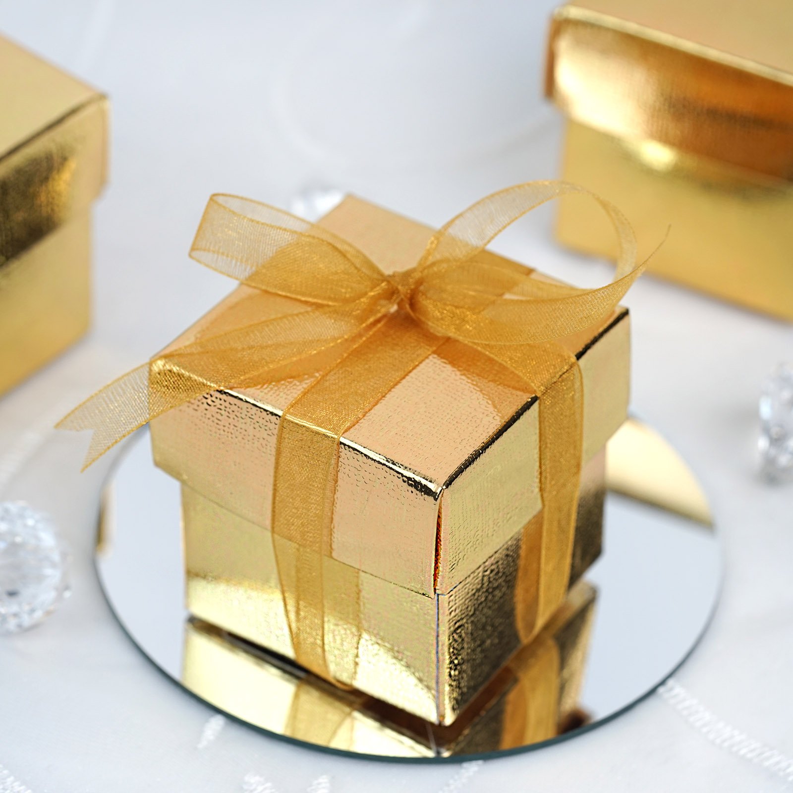 100 Boxes Gold 2 pcs Favor Boxes Bridal Shower Party Favor Gift ...