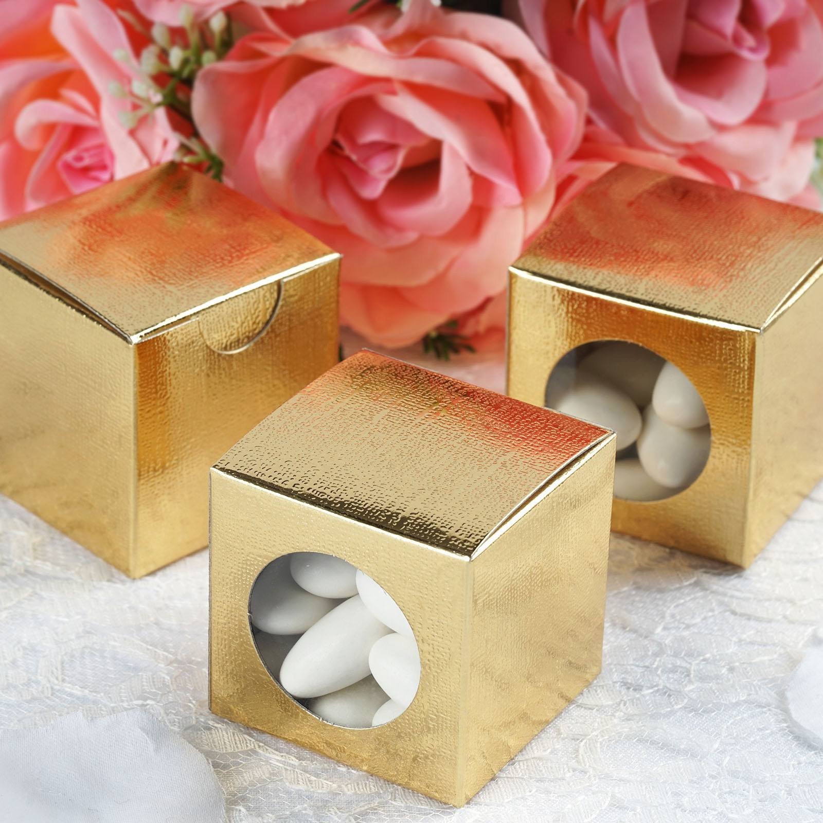 100 PCS Gold Ballotin Favor Boxes Bridal Shower Party Favor Gift ...