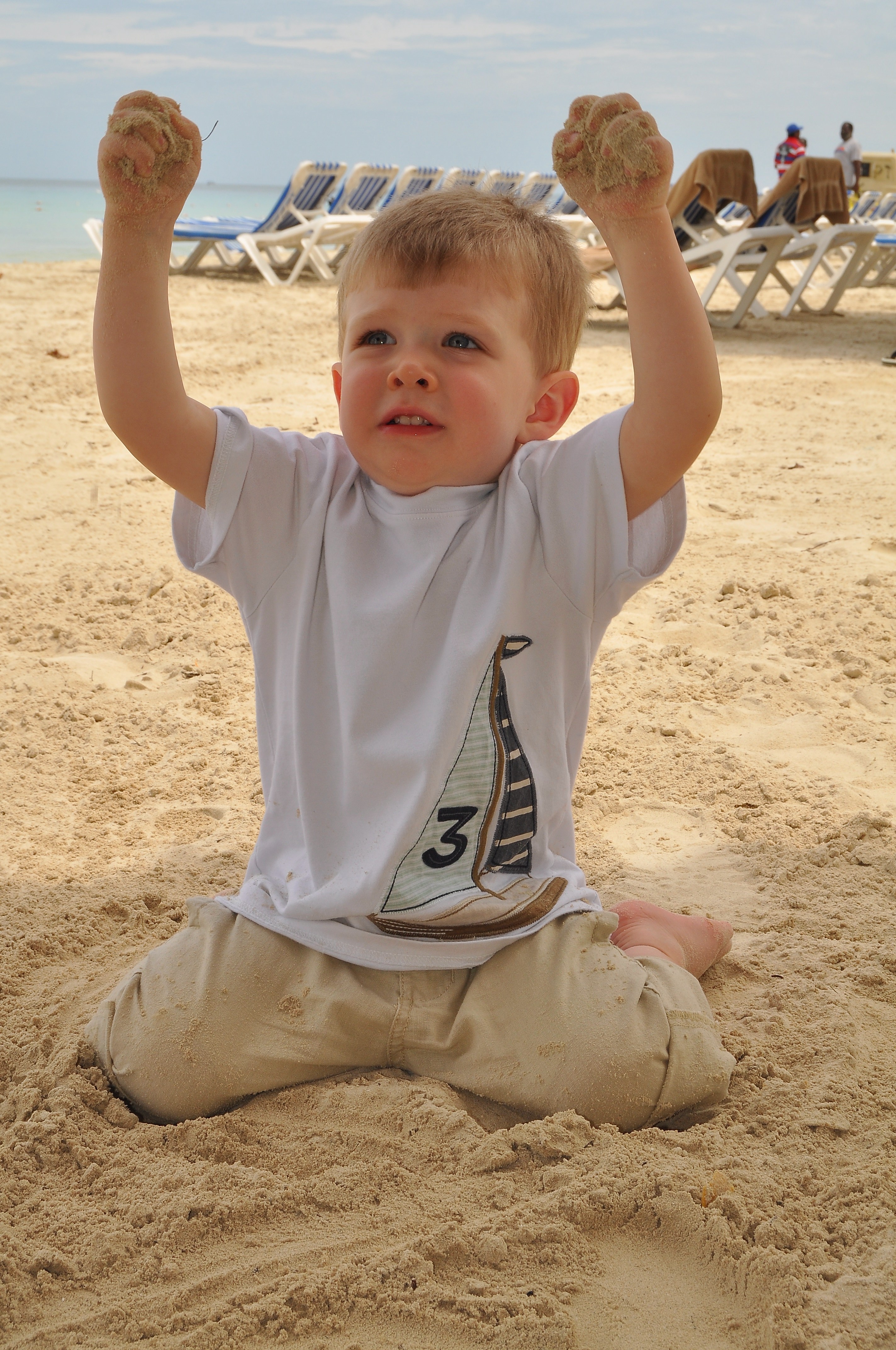 Boy at the beach photo
